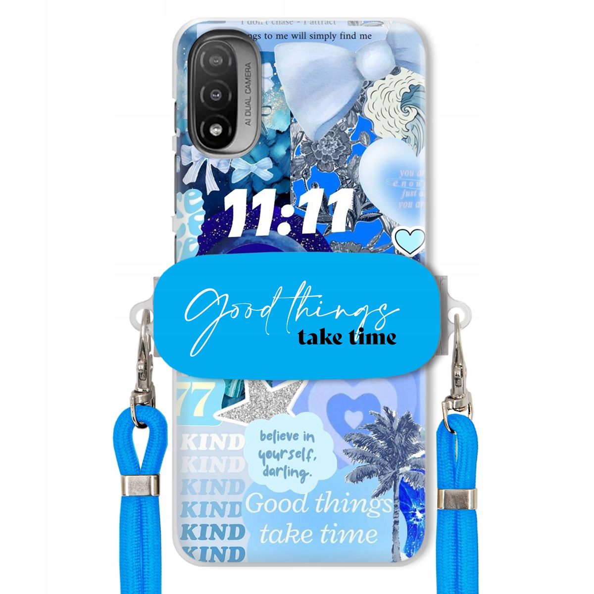 Puzdro pre Motorola E40 Držiak na vodítko Crossbody Good Things Take Time Lata