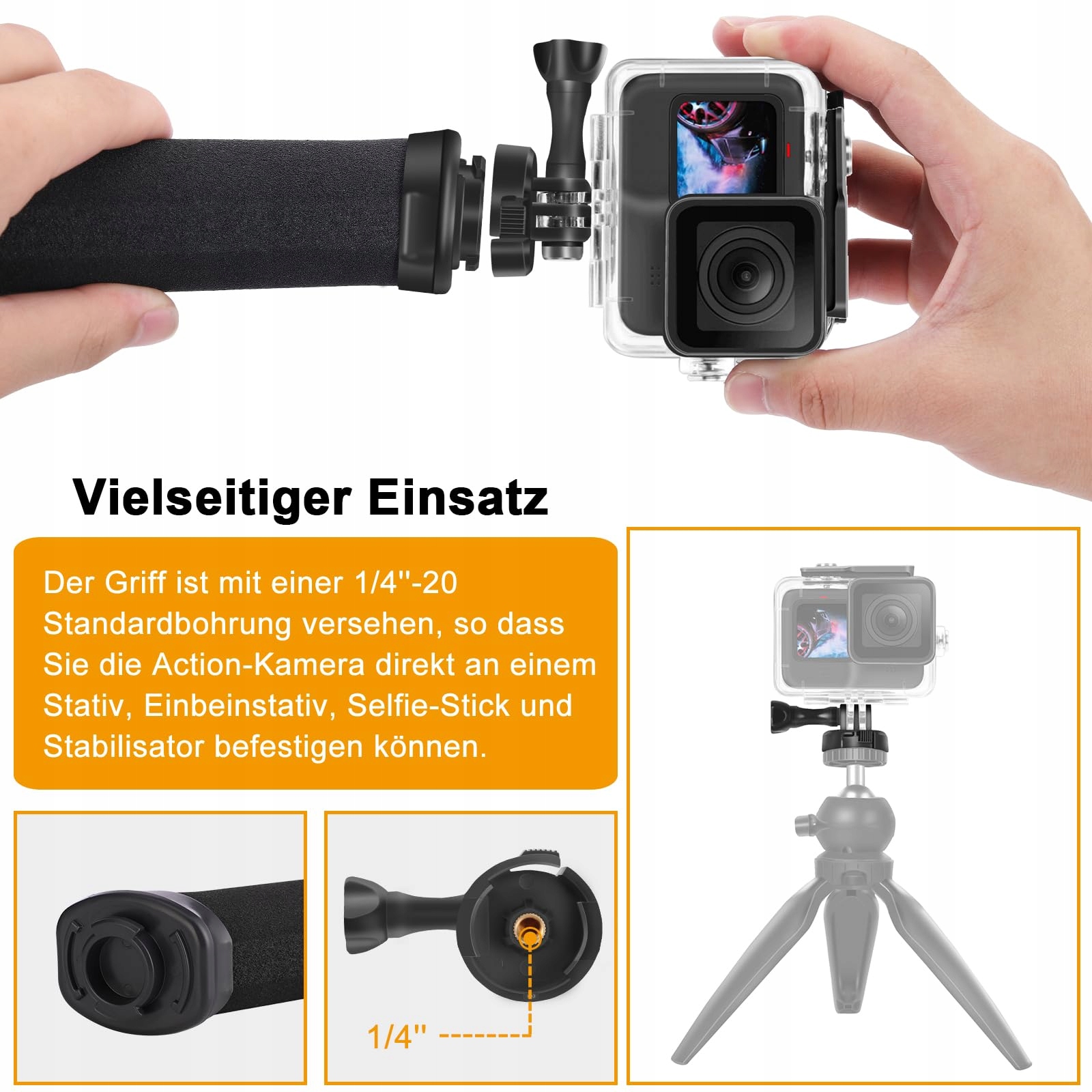 VKESEN Uchwyt Pływający Wodoodporny Do GoPro Hero DJI Osmo Action Kamery — miniatura 6
