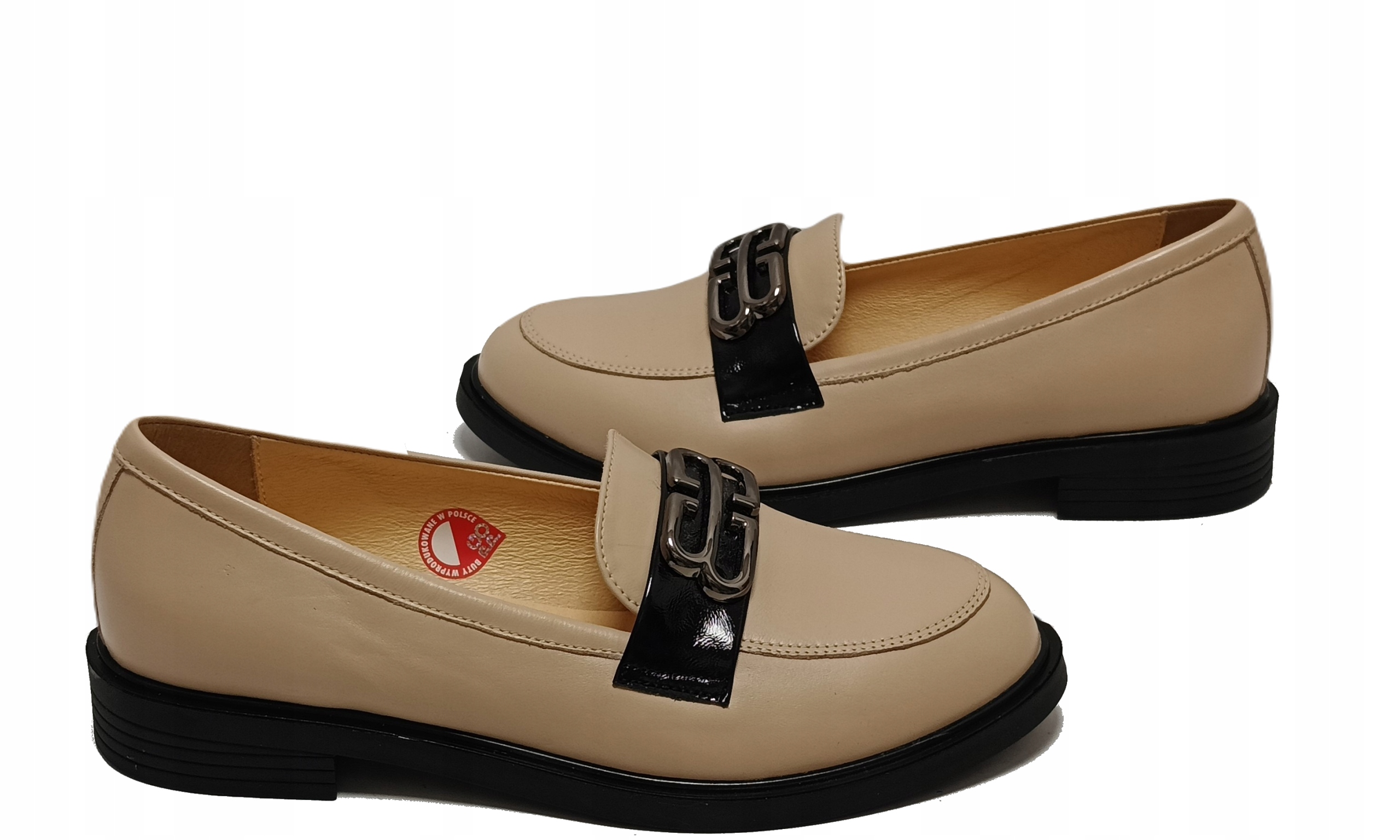 Mokasíny elegantní polobotky Bioeco Arka 6649 béžová r37