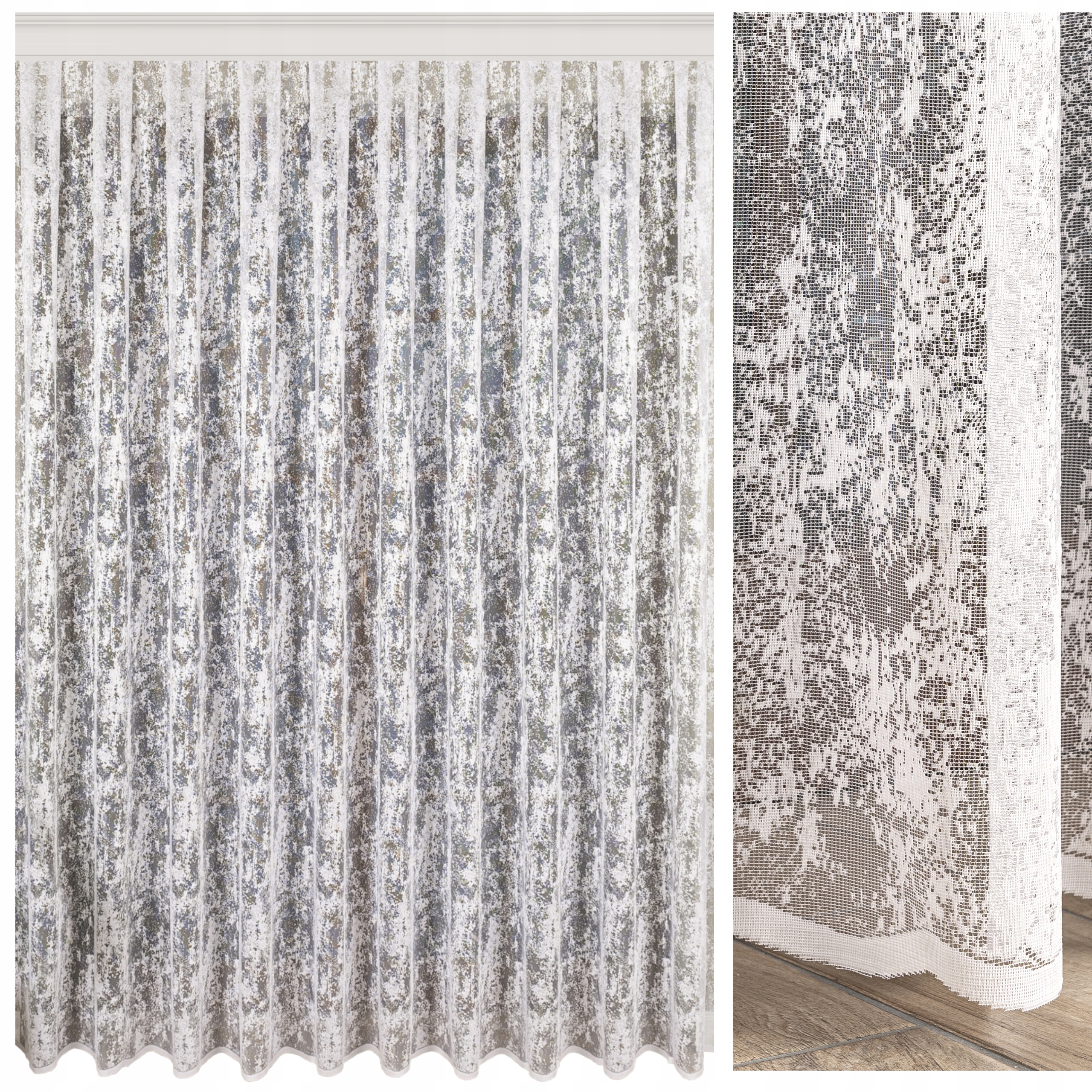 Záclona bílá 900 x 235 cm připravená na pásku bez žehlení salonu