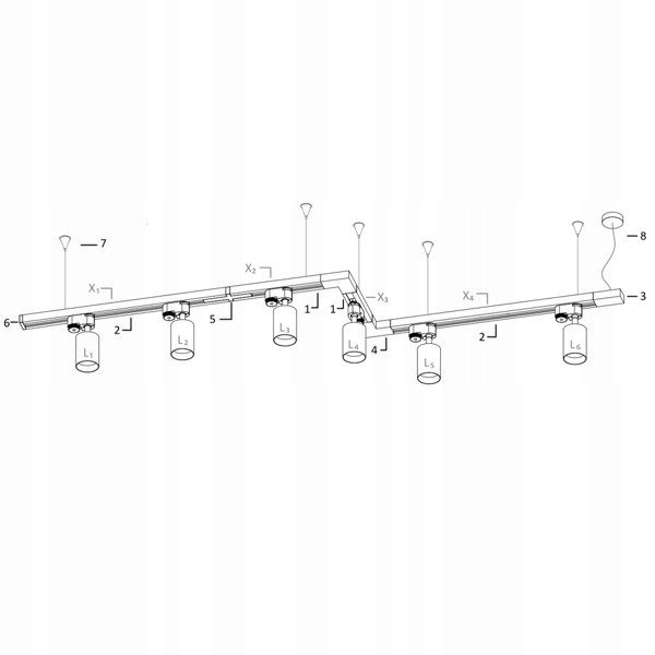 Szyno-przewody PROFILE TRACK czarne 2m Szerokość produktu 3.5 cm