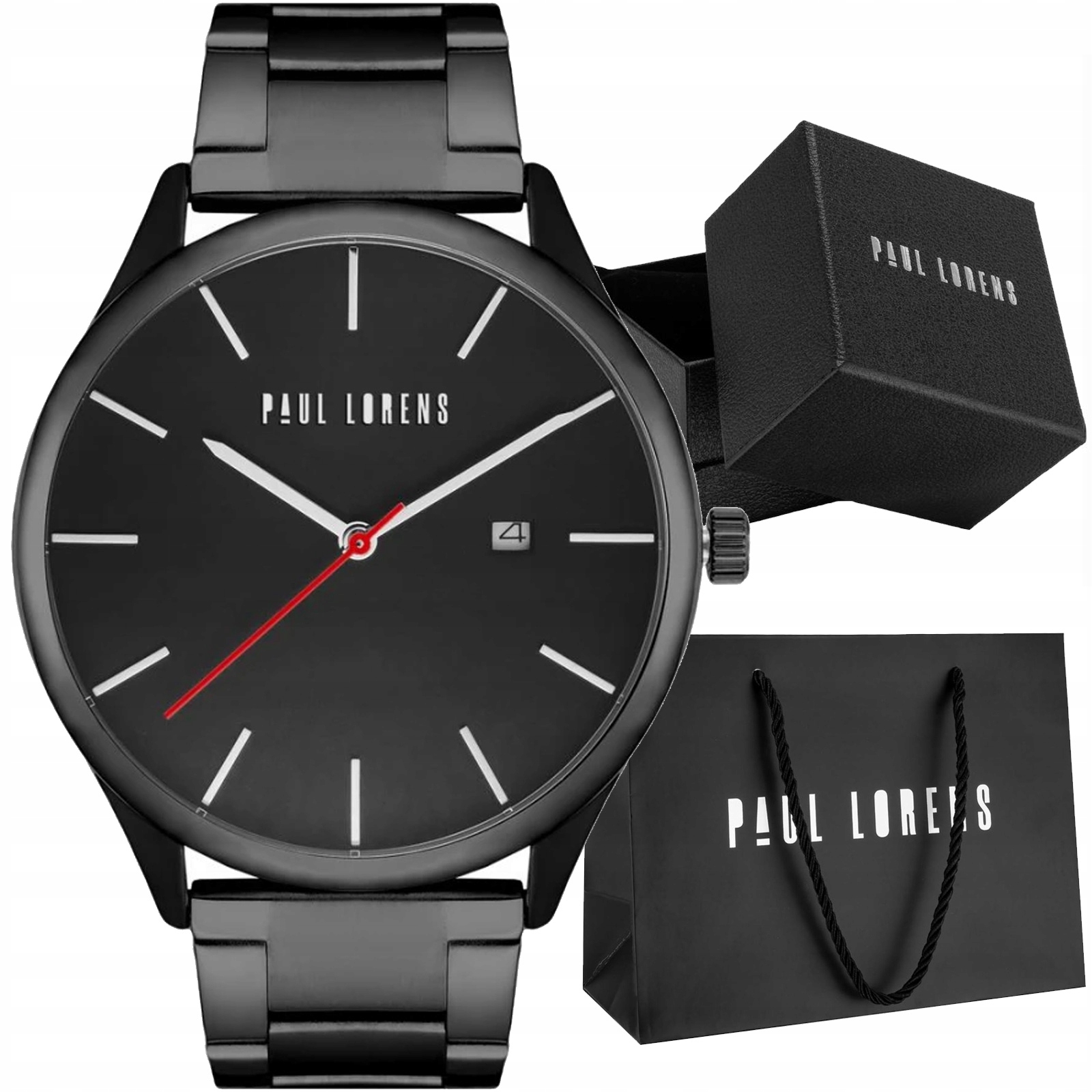 Elegantní pánské hodinky Paul Lorens 1273B-1A5 Datumovka Ocelový Náramek