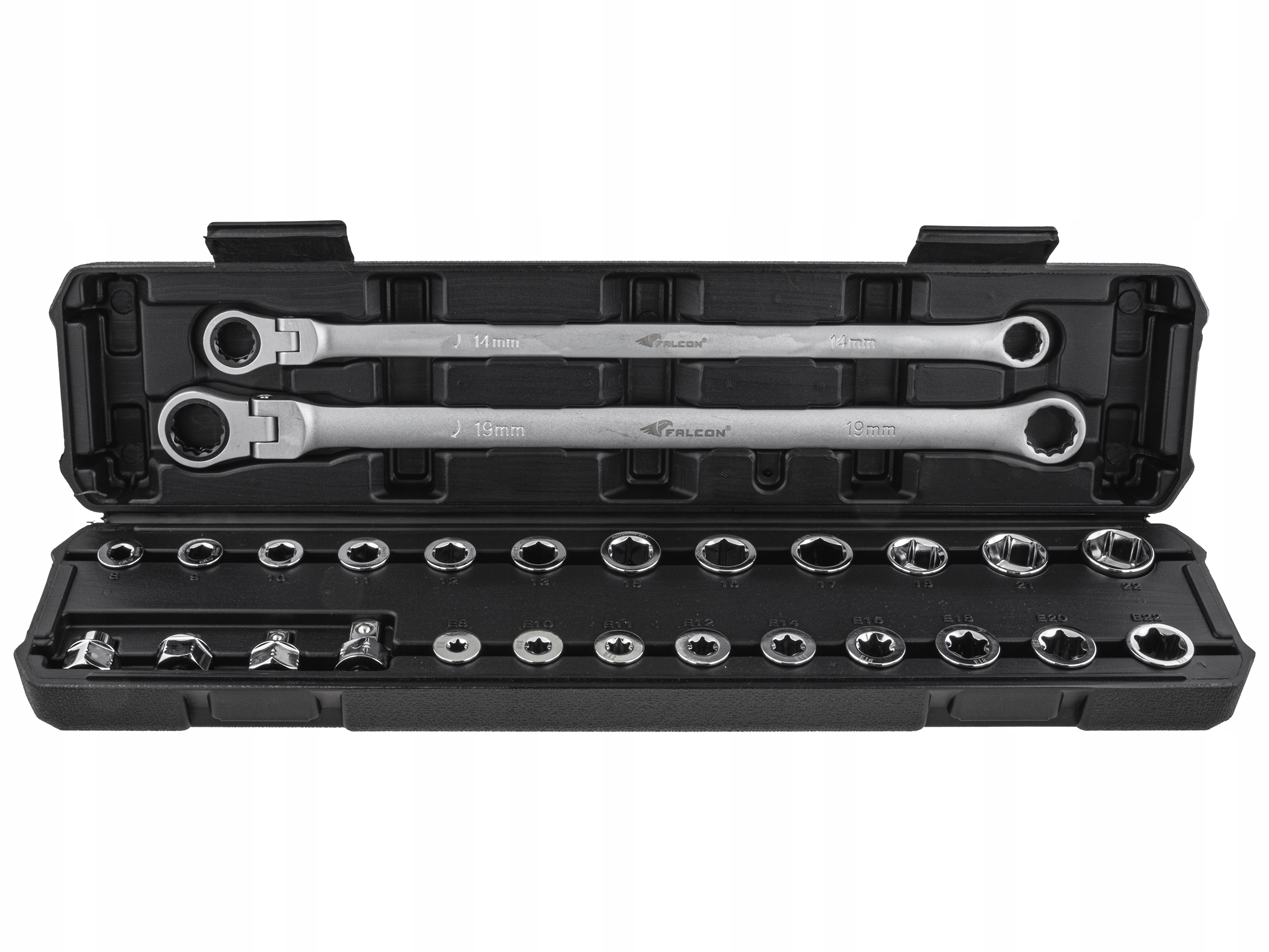 Očkové Kľúče S Hrkálkou, Dlhé, Lámané, 8-22MM Torx E8-E22 27 Ks