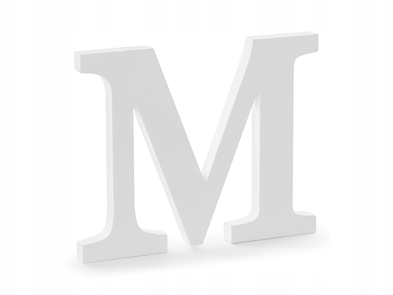 

Drewniana litera M, biały, 25x20cm