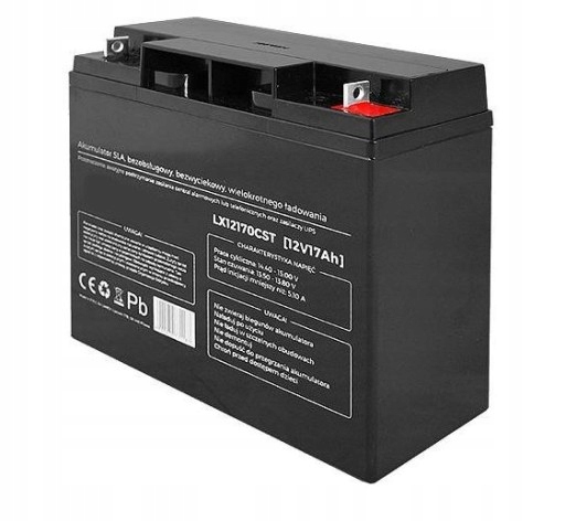 Gelový Akumulátor Agm 12V 17AH Pro Napájecí Zdroj Ups Alarmu Ústředny Lodi