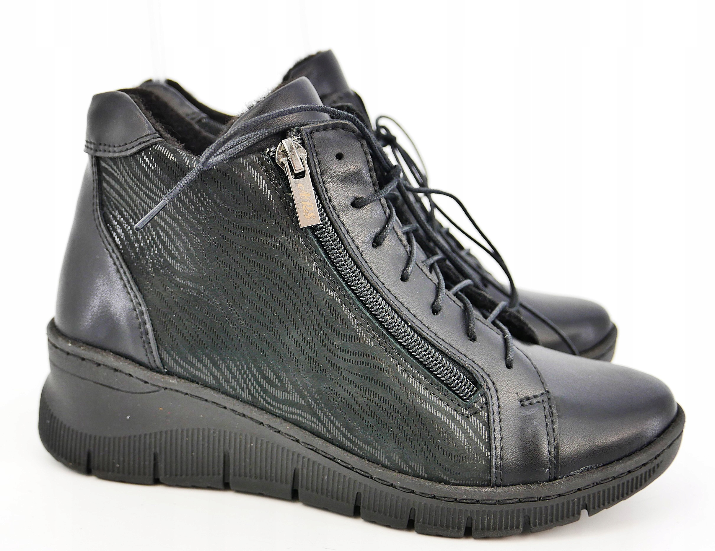 Waldi Dámské Kotníkové Boty Přírodní Kůže Černé Komfort R38