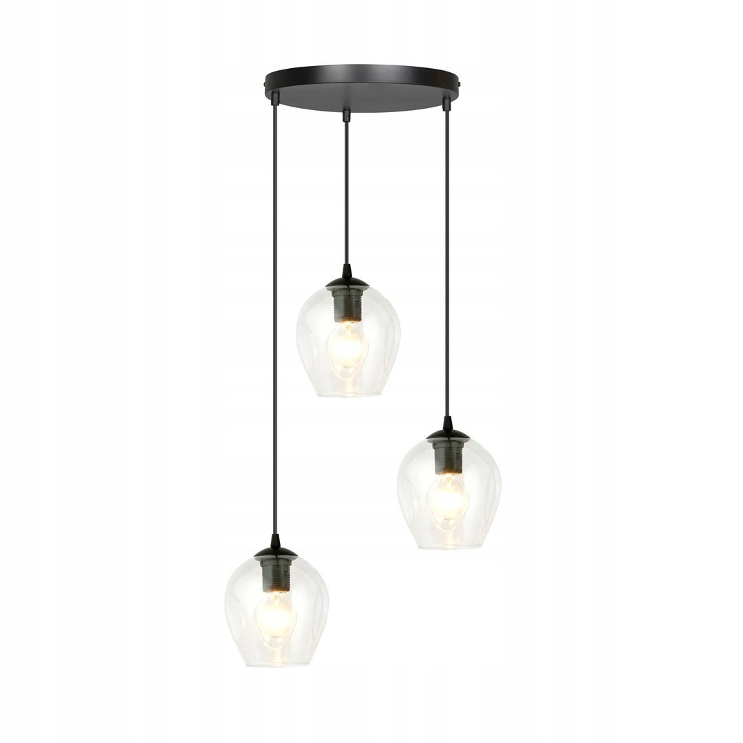 Závesná lampa Istar 3 Bl Premium Transparent loft čierna