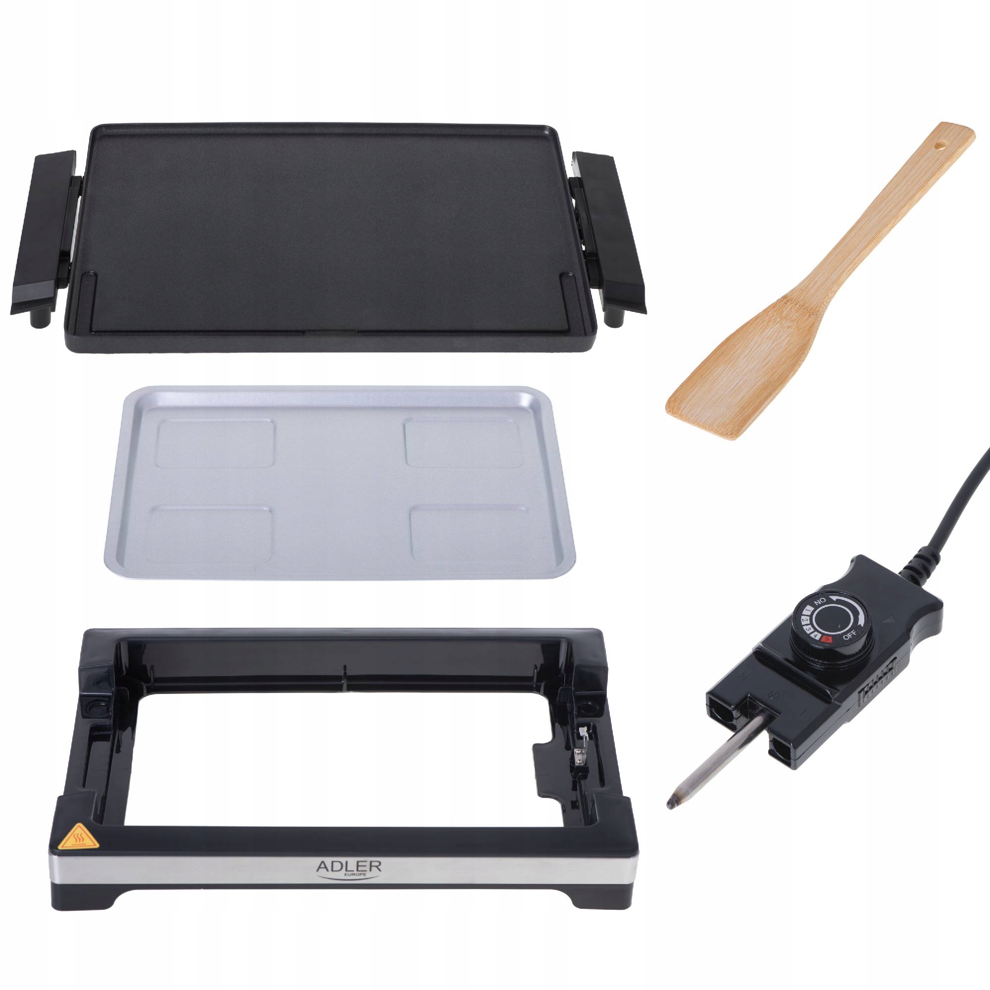 Grill Elektryczny Stołowy 3000W AD 6613 z Płytą Nieprzywierającą