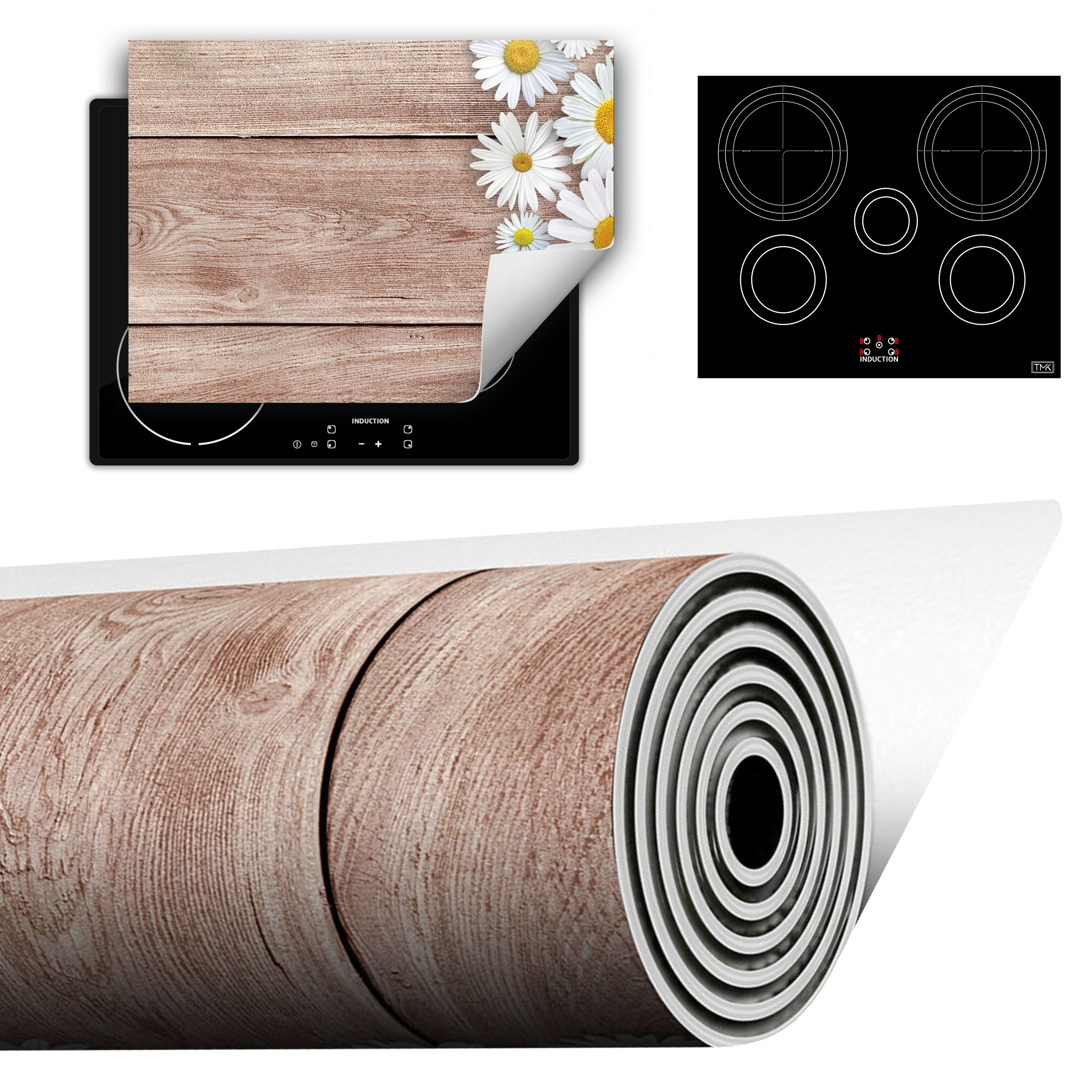 Vinylová Podložka Do Kuchyně Více Místa 70x52 Dřevo květina