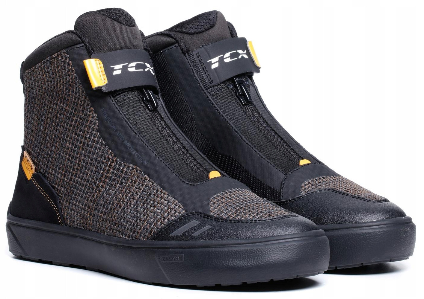 Tcx Ikasu 2 Air Black Ocher Motocyklové Topánky Krátke Mestské