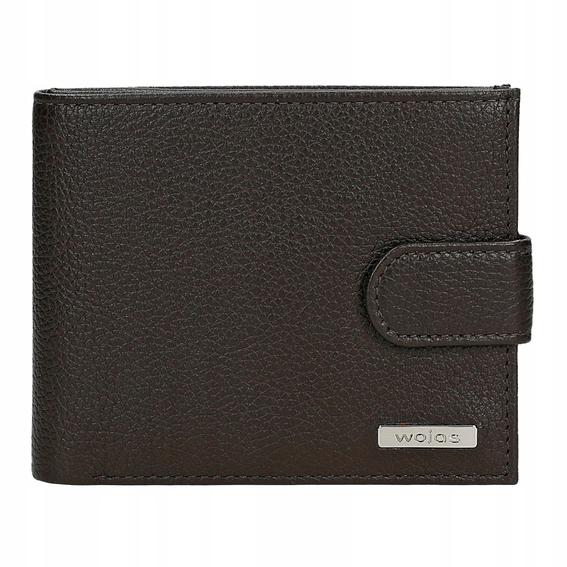 Portfel Męski Skórzany modny solidny Skóra Naturalna ciemnobrązowy Wojas