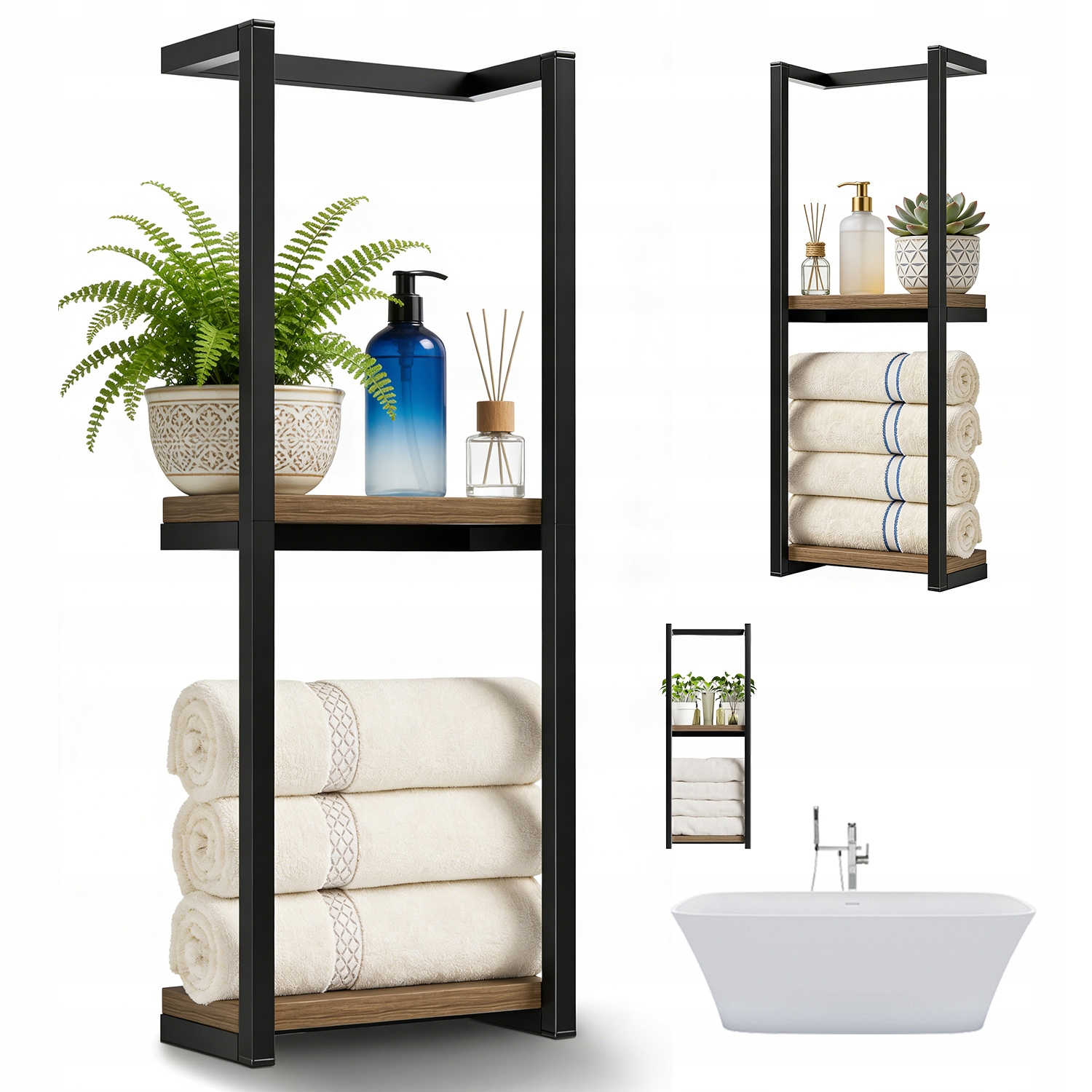 Nástěnný Věšák Na Ručníky 2-ÚROVŇOVÝ, Minimalistický Do Koupelny Obývacího Pokoje