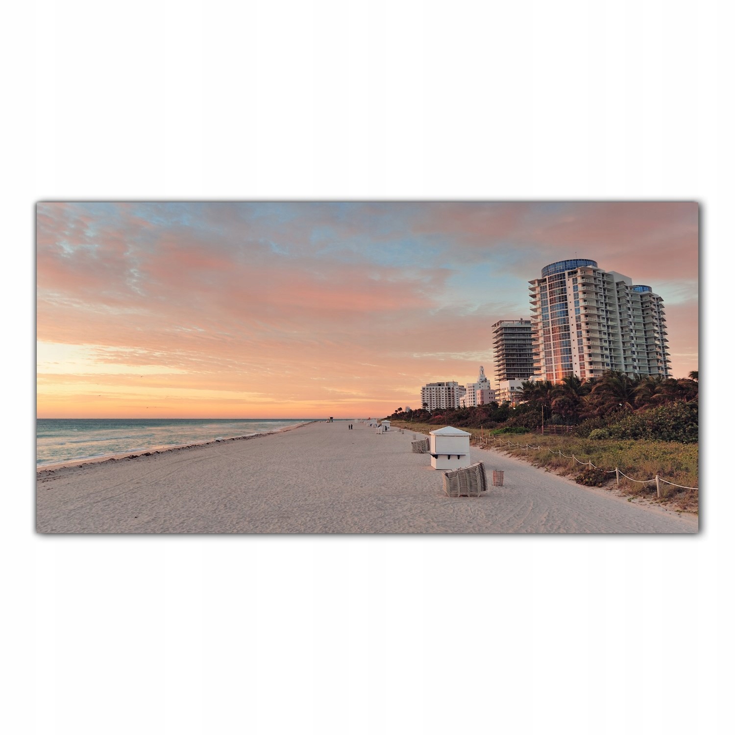Miami Pláž Ocean 140x70 Skleněný panel do kuchyně
