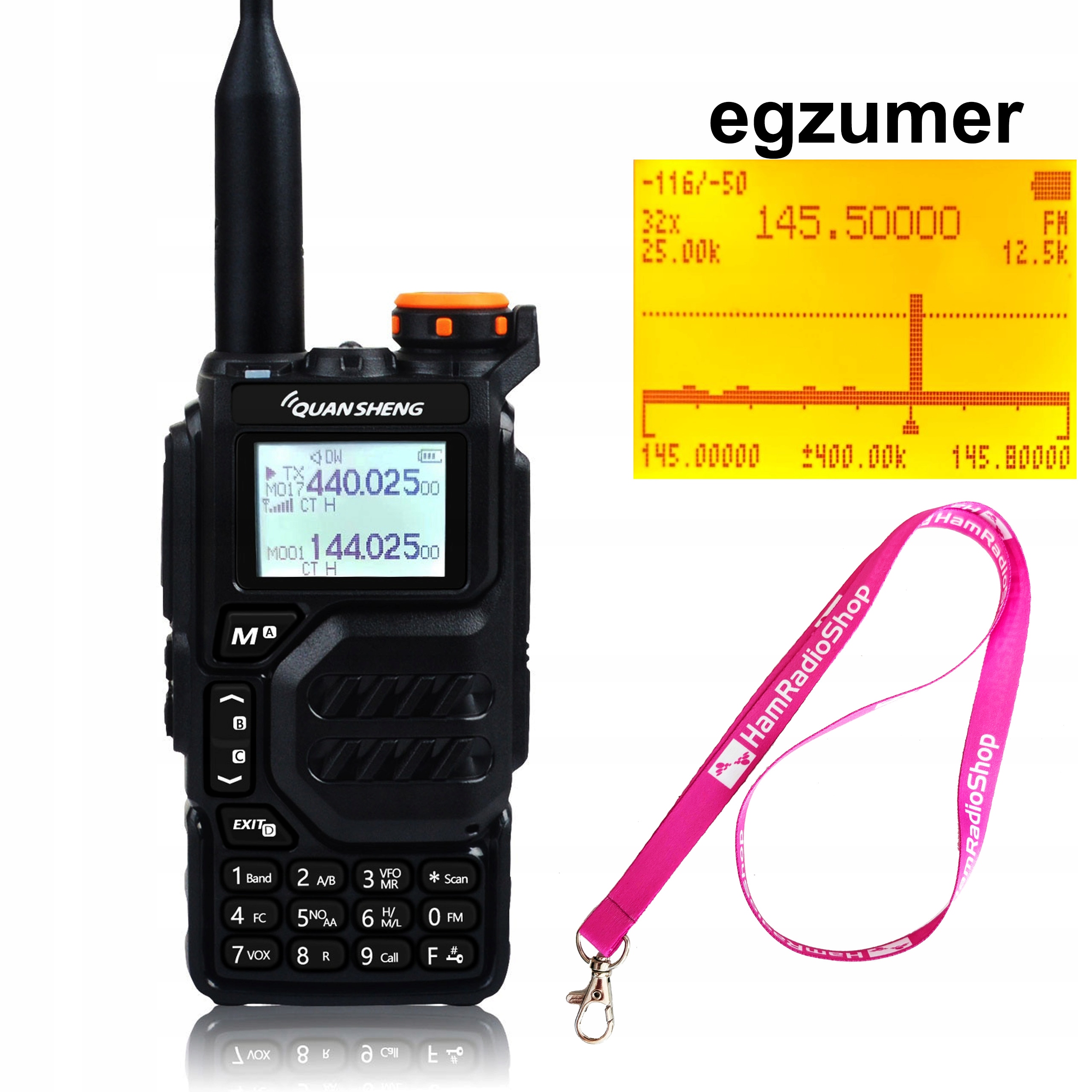 Quansheng UV-K5 z wgranym oprogramowaniem egzumer w najnowszej wersji