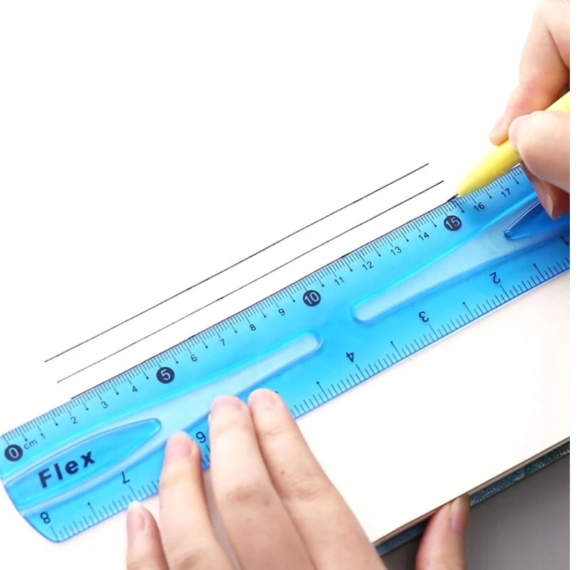 Linijka szkolna centymetr 20cm elastyczna kolor mix pomoc naukowa miarka