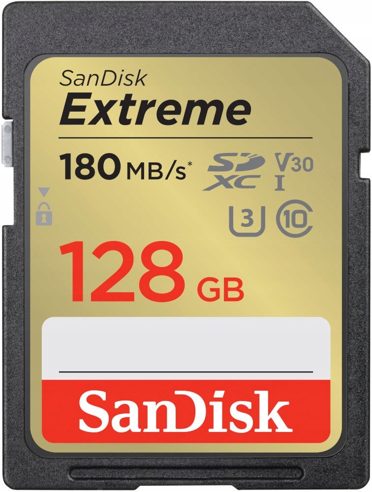 SanDisk Karta pamięci Extreme Sdxc 128GB 180/90 MB/s V30 Uhs-i U3