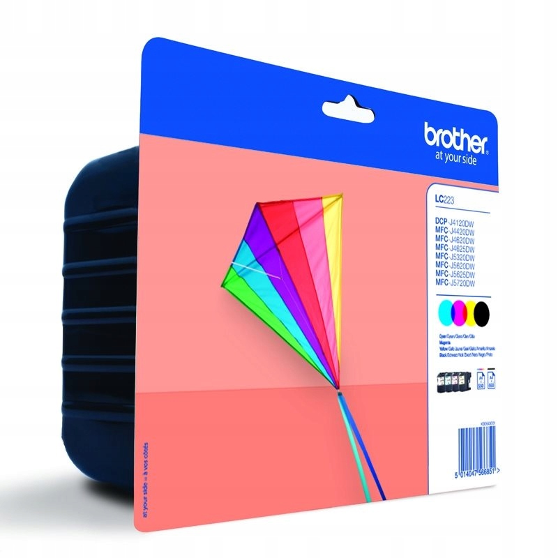 Brother inkoustová náplň LC-223VALBP/ multipack/ Černá tři barvy/ 4x 550