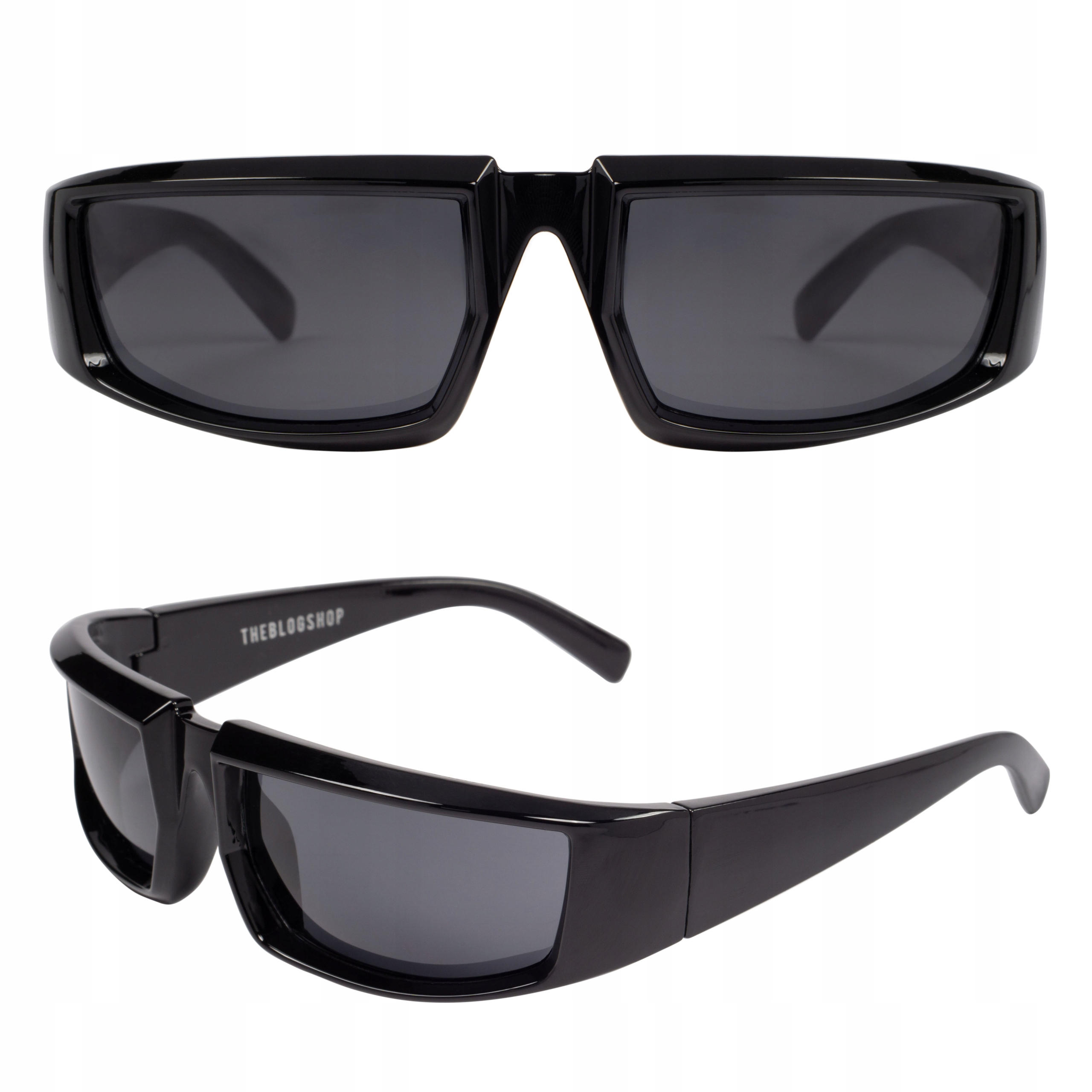 

Okulary Czarne Męskie Sportowy Styl Y2K 90'S UV400