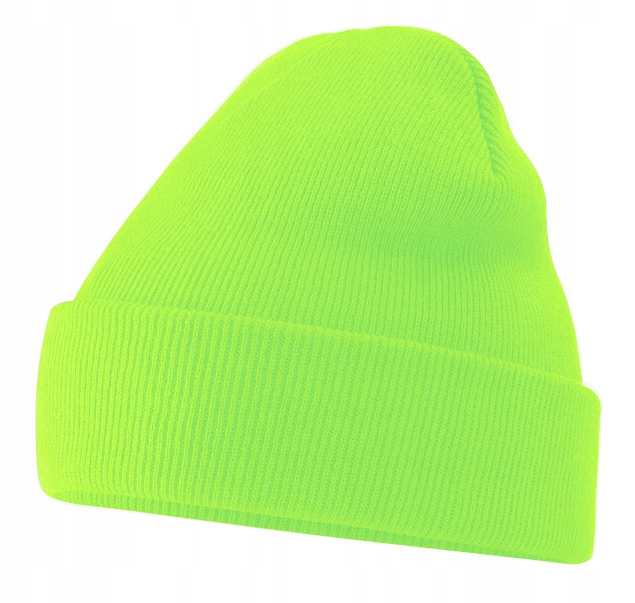 DAMSKA / MĘSKA CIEPŁA CZAPKA ZIMOWA FLUO ZIELONY