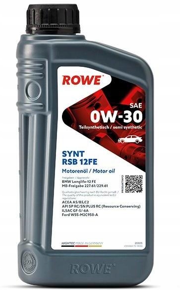 

Rowe Olej Hightec Synt Rsb 12FE 0W30 1L