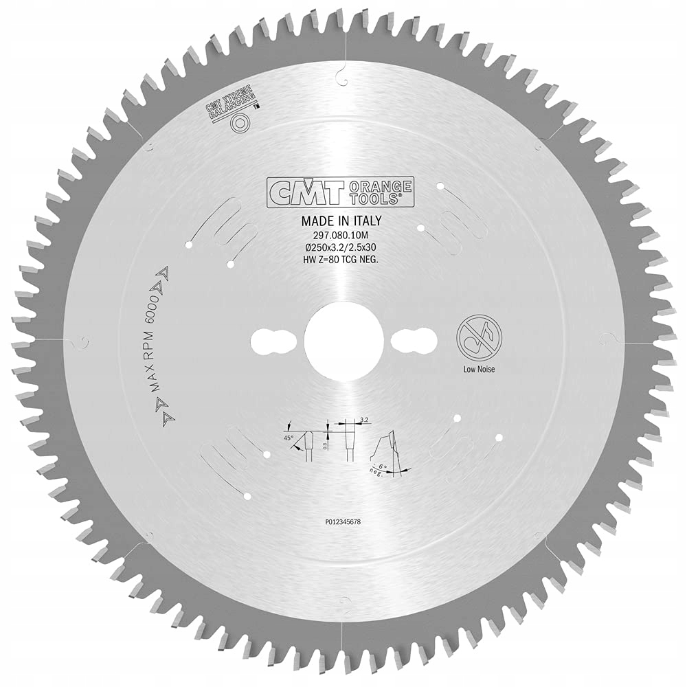 Cmt Piła Hm do Aluminium Pcv 250x32x80Z/ -6° Neg