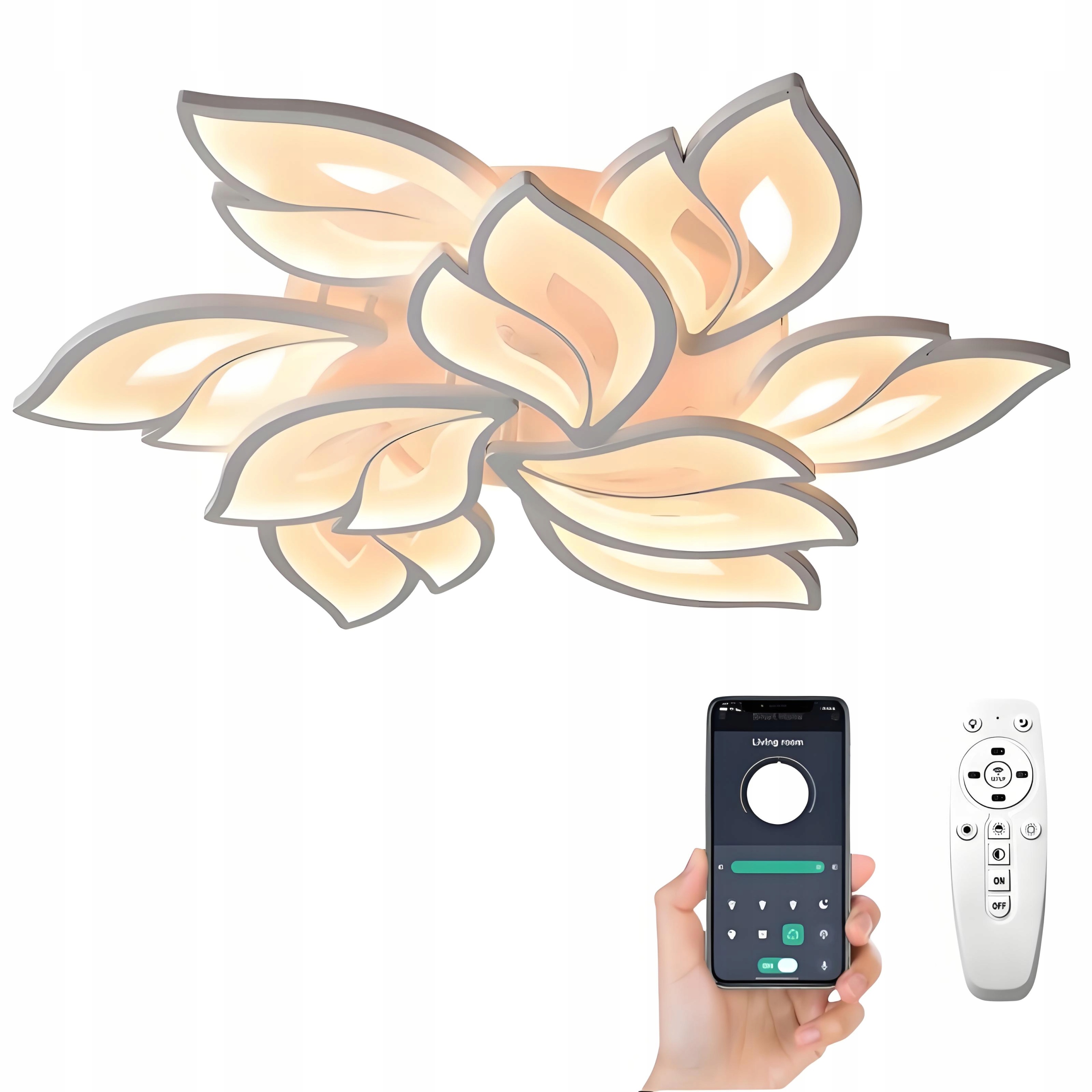 Lampa Sufitowa Do Sypialni Salonu Nowoczesny Żyrandol Led Z Pilotem Z App