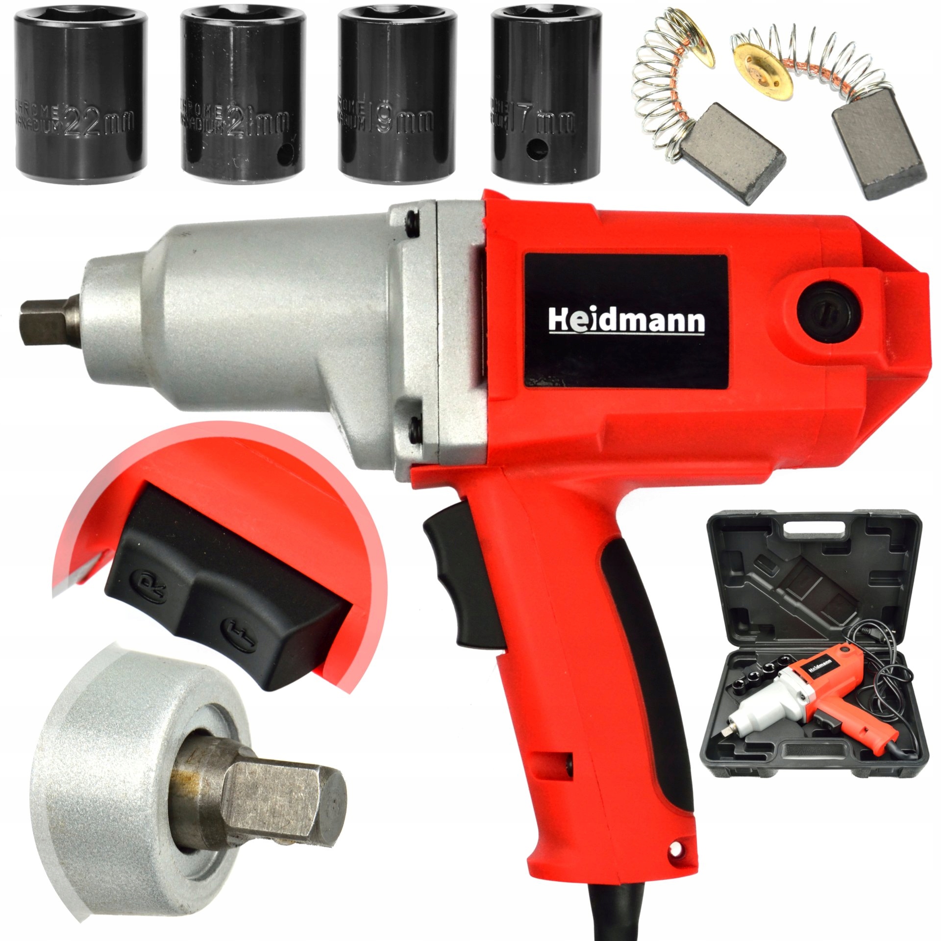 

Klucz Udarowy Elektryczny 800Nm 1/2 2000W Nasadki