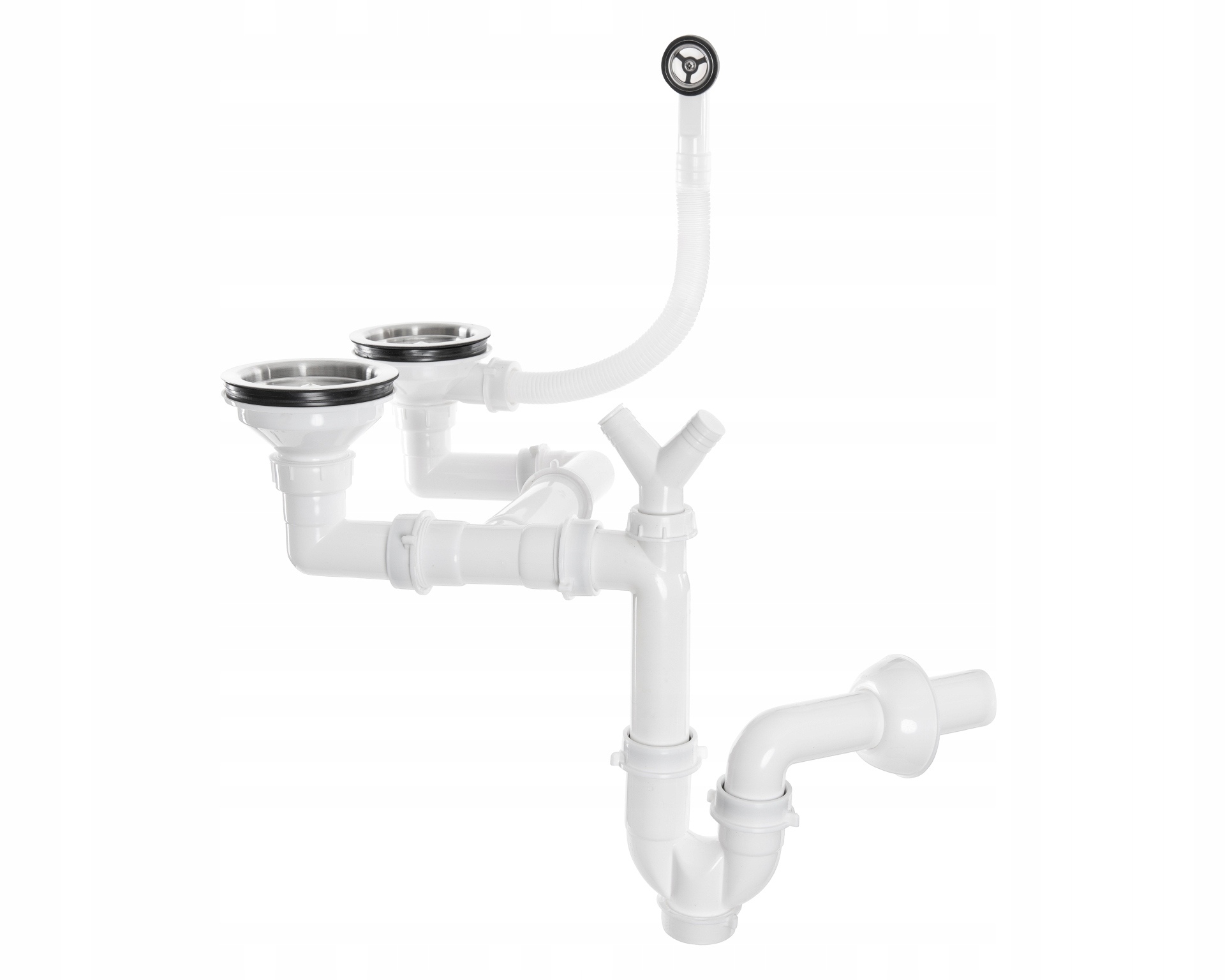 Chromowany syfon manualny 1,5 oraz 2-komorowy