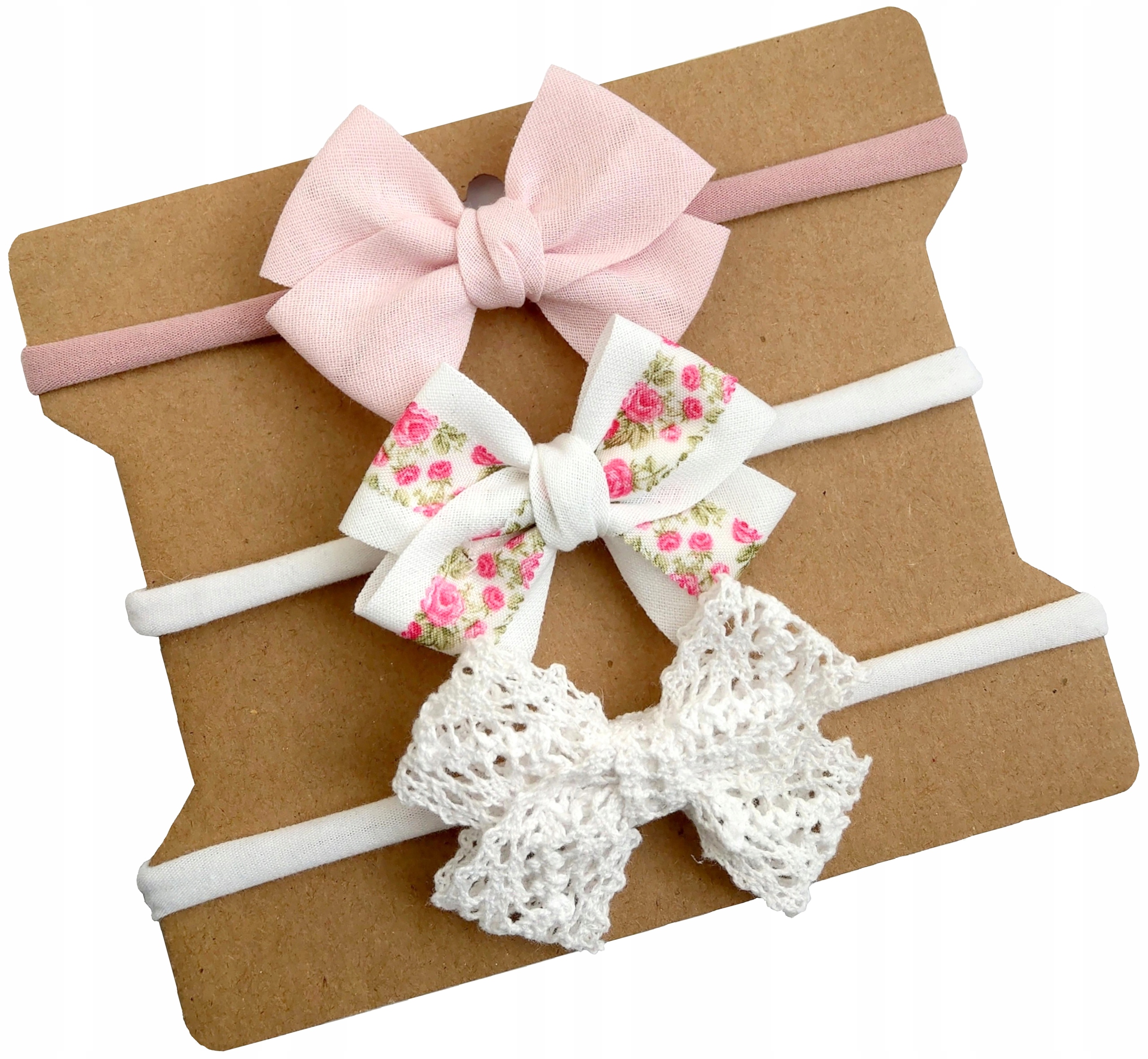 

Opaski bezuciskowe zestaw z kokardką sesja chrzest