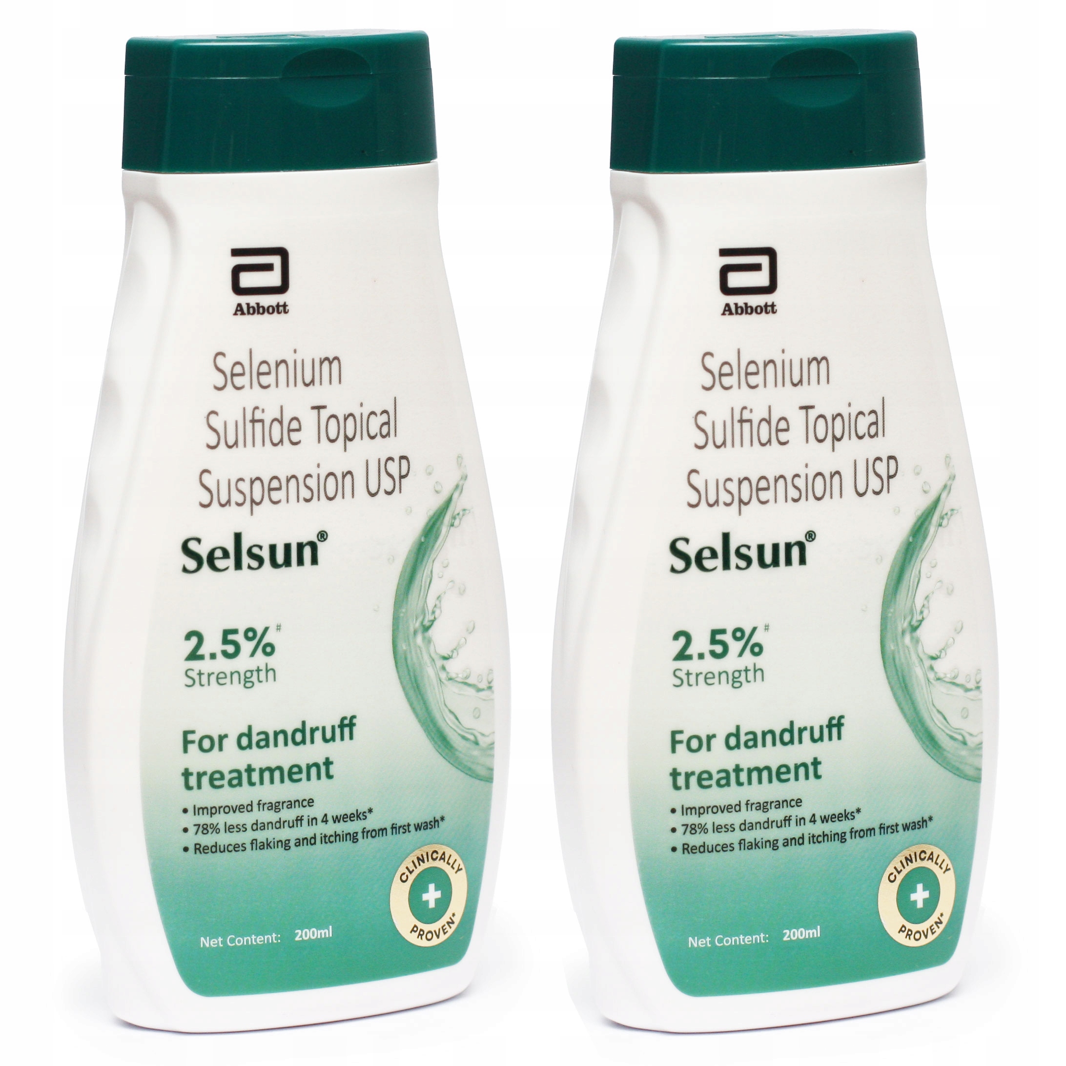 2x Selsun Selenium 2,5% Abbott Szampon Przeciwłupieżowy Łuszczyca Łzs 200ml