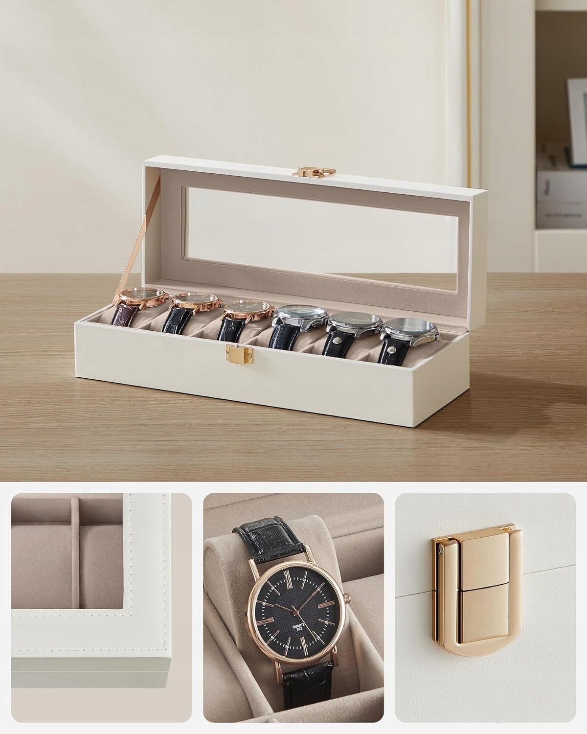 Etui pudełko szkatułka organizer na zegarki na 6 zegarków Kod producenta B0C7VHN164