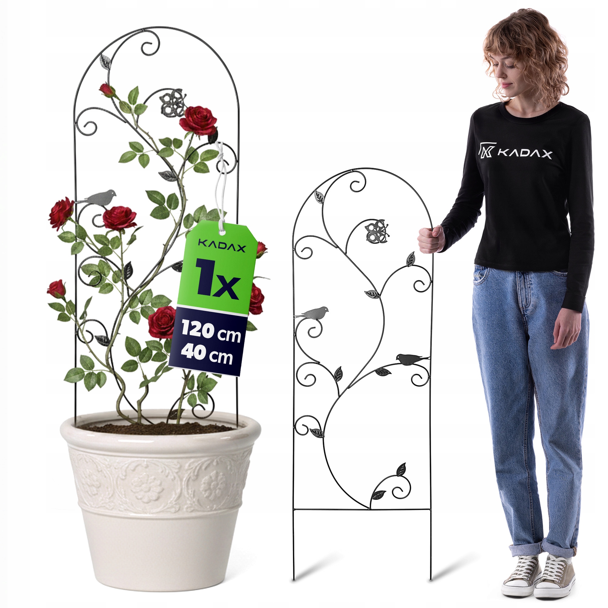 PODPORA DO ROŚLIN 120cm PODPÓRKA RÓŻ KWIATÓW PNĄCYCH METALOWA MOCNA