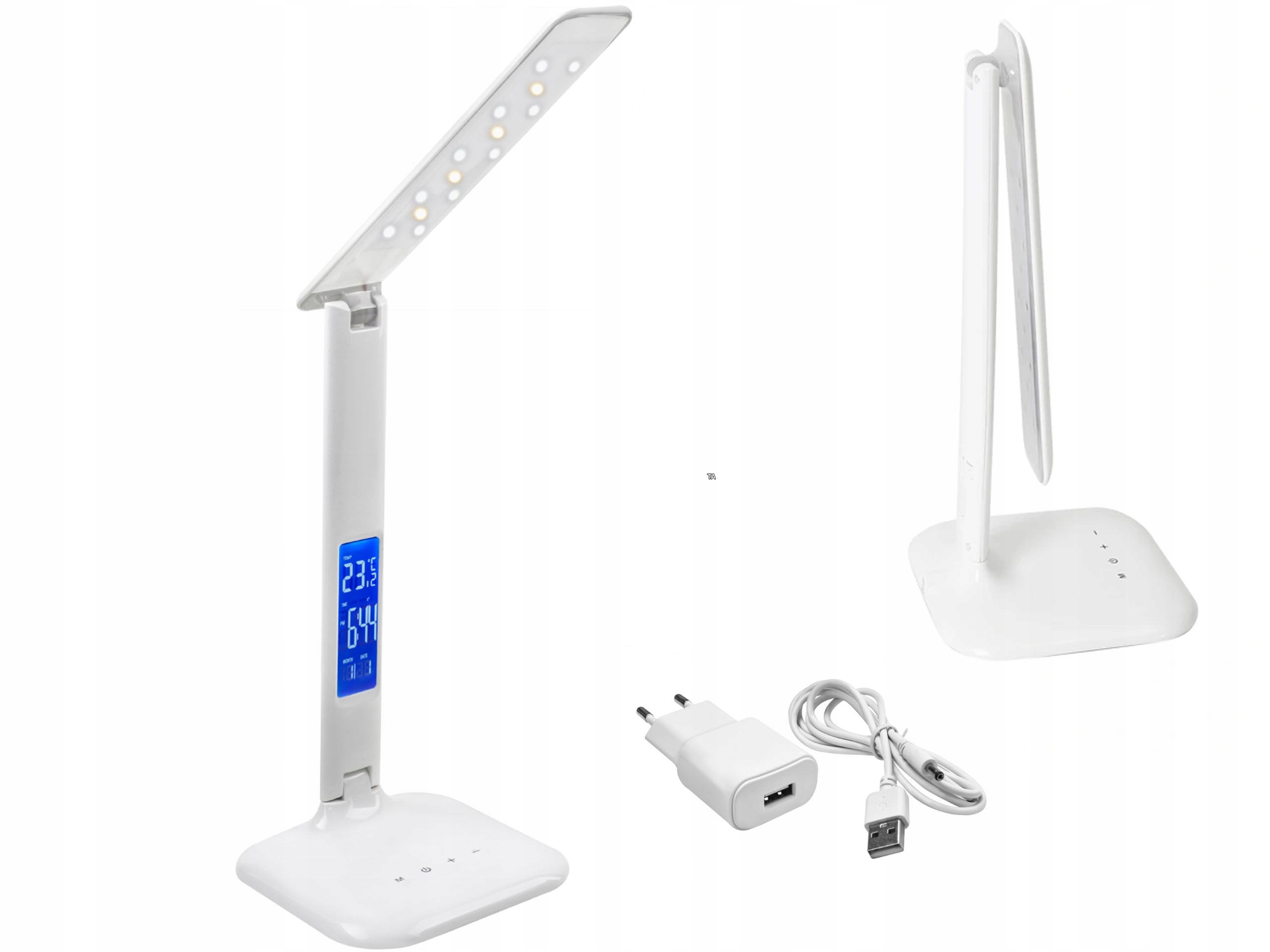 

Lampka Biurkowa Led Wyświetlacz Zegar Termometr