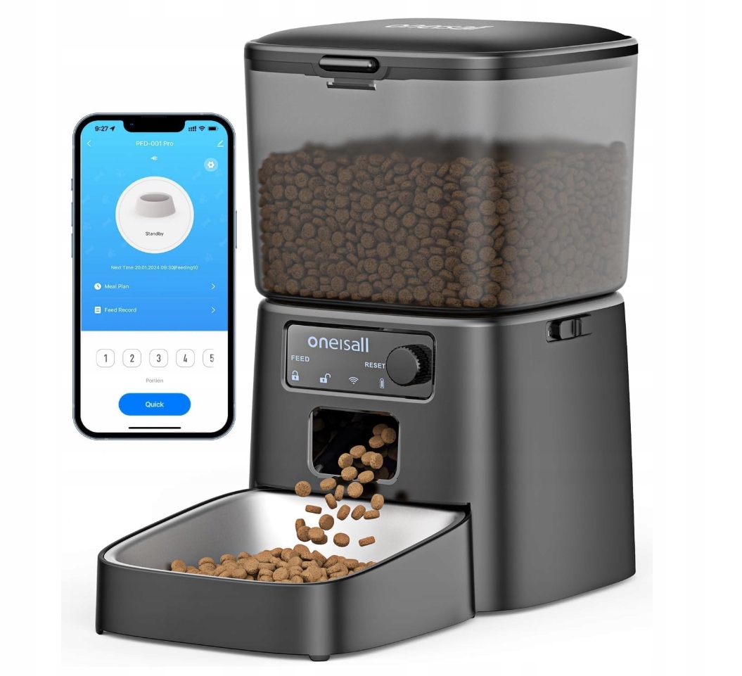 oneisall 3,5 l, automatyczny podajnik karmy dla kotów, inteligentny, WiFi