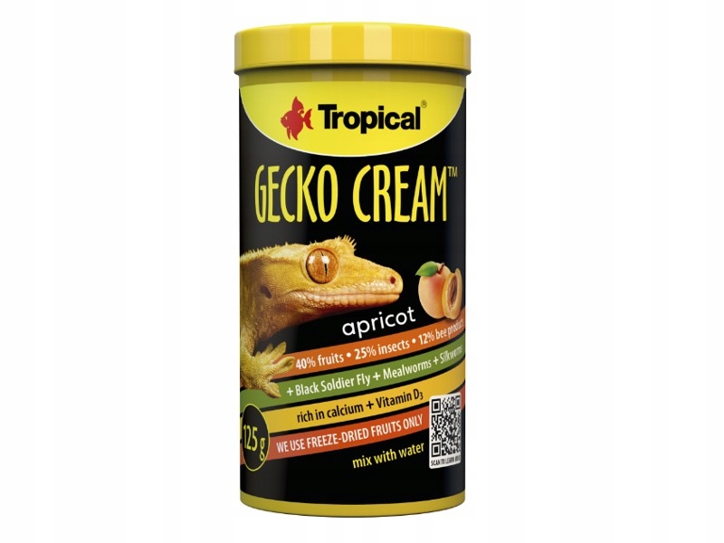 Gecko Cream Apricot 250 ml/125 g krmivo pro gekony a skřítky