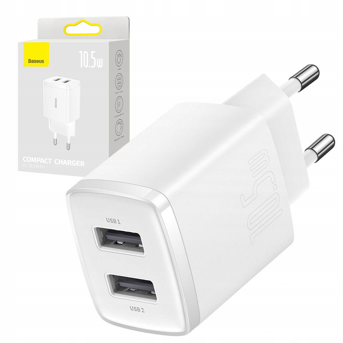 

Baseus Szybka Ładowarka 2x Usb 10.5W Sieciowa