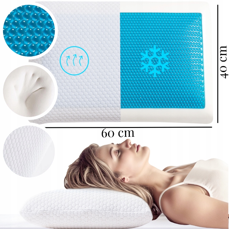 Poduszka Termoplastyczna Chłodząca Profilowana Do Spania Żelowa Ortopedyczn