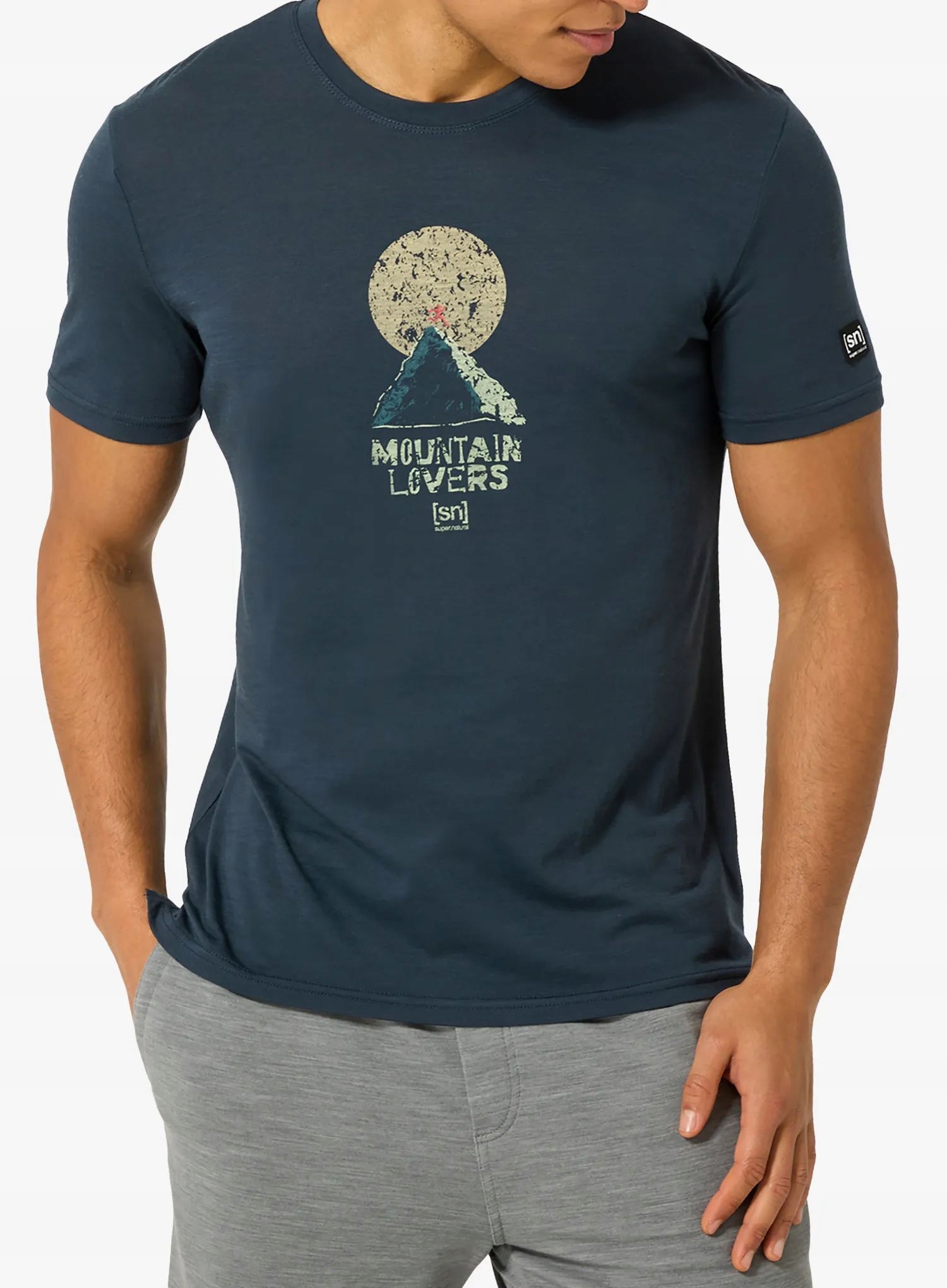 Tričko s potiskem Super.natural No Map Tee blueberry/various XXL