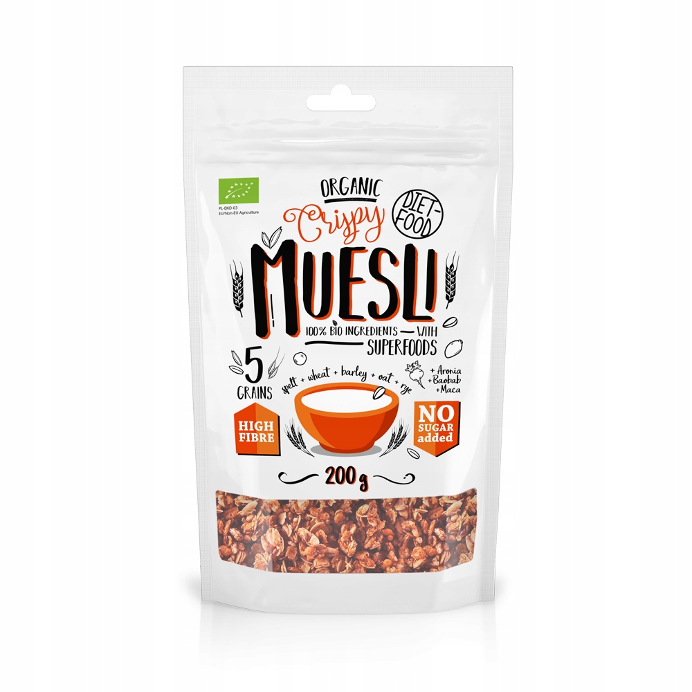 Levně 4X Diet Food Křupavé müsli s superpotravinami Bio 200 g