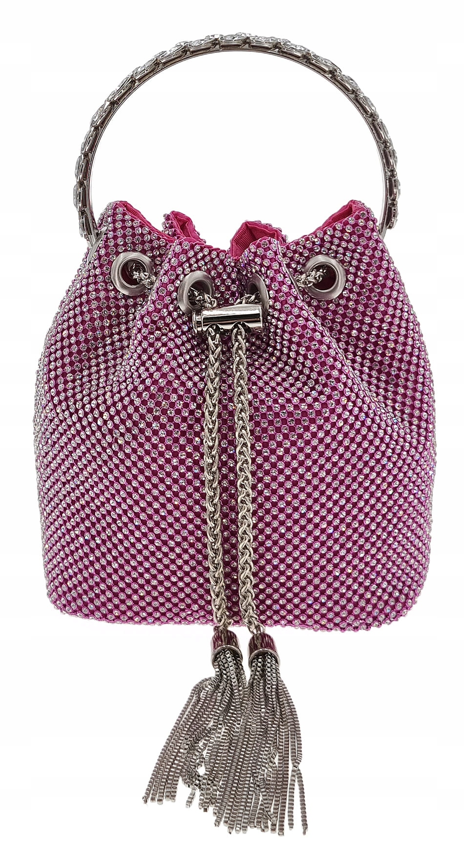 Růžová vizitková taška s ozdobnou rukojetí Michelle M