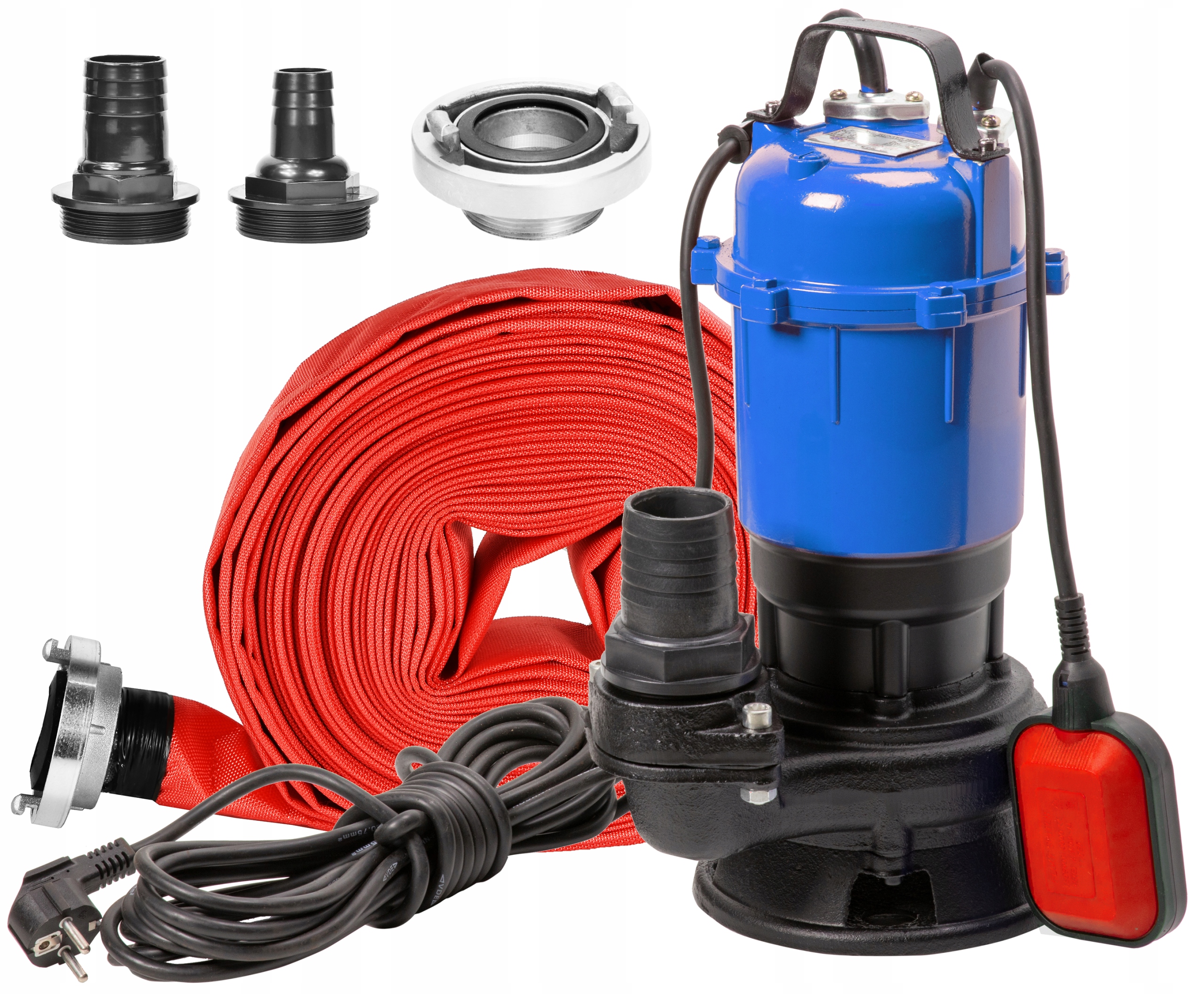 Pompa Wody Czystej Szamba Brudnej Rozdrabniaczem Zatapialna Pływak Wąż 20M