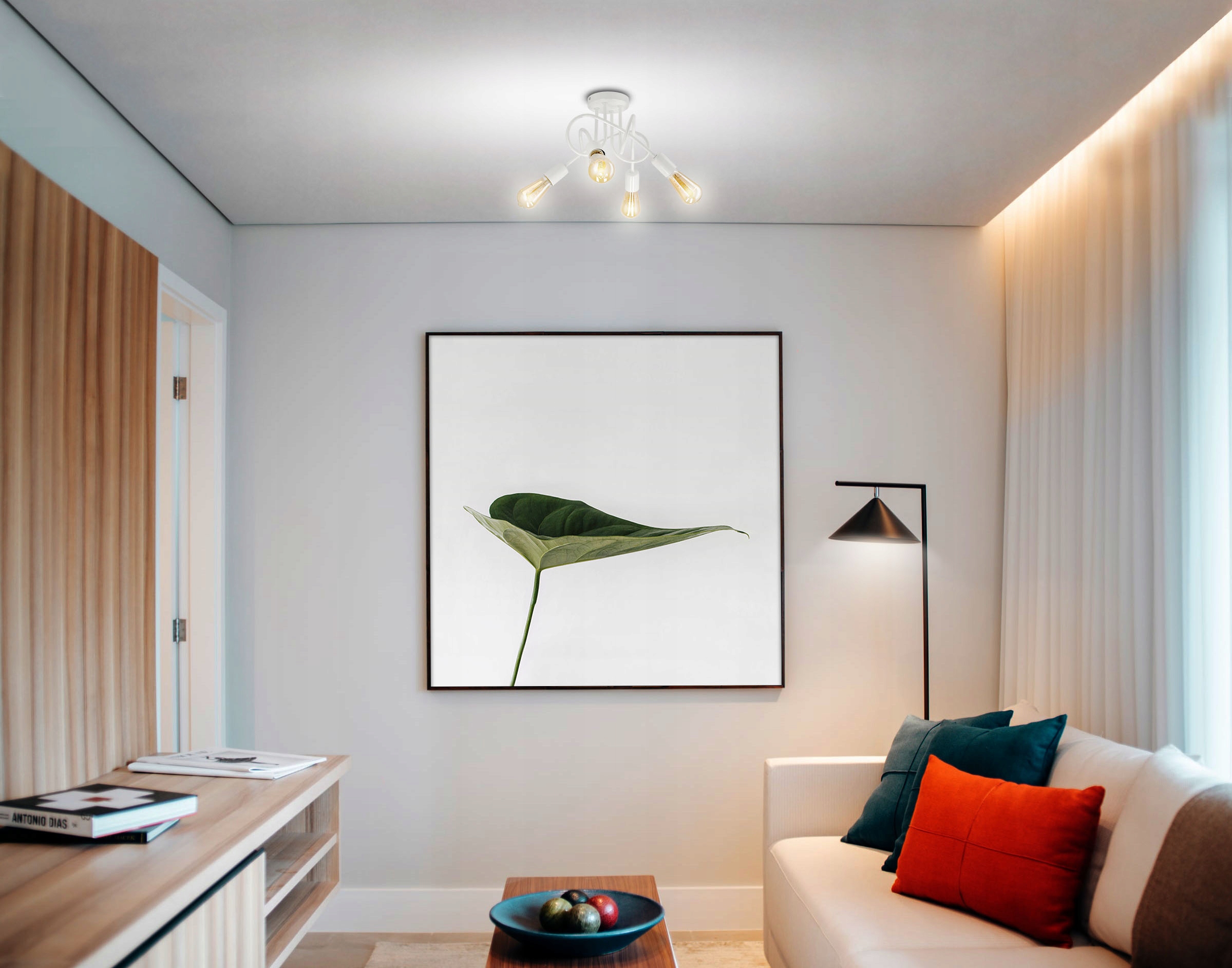 LAMPA WISZĄCA SUFITOWA ZAWIJANA LOFT 4xE27 BIAŁA Kod producenta LAMPA WISZĄCA LOFT 4xE27