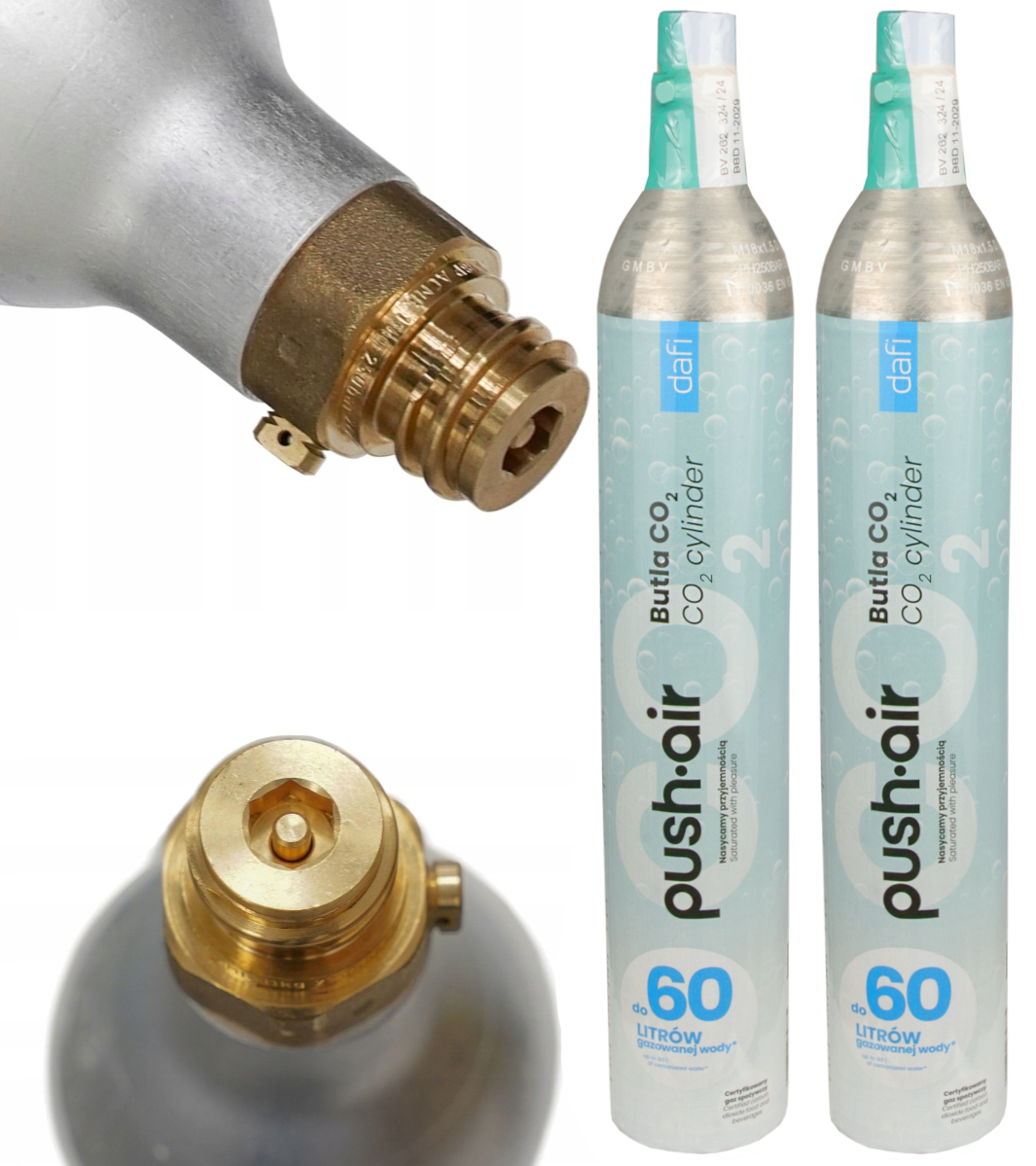 Náboj Válec CO2 Láhev Pro Saturátor Dafi Pushair Potravinářský Plyn Do 60 L