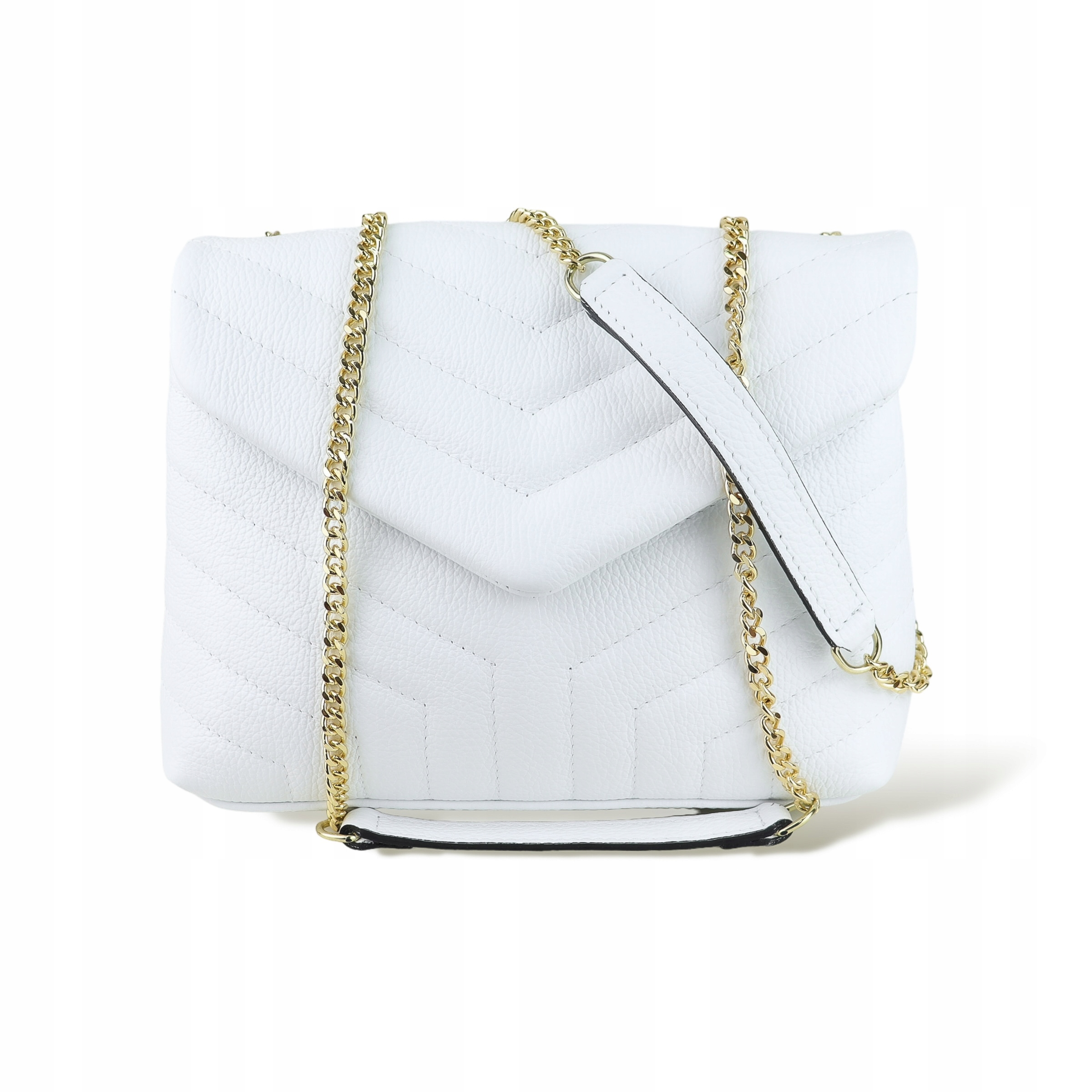 Dámská kabelka z přírodní kůže Isalina-M Bílá