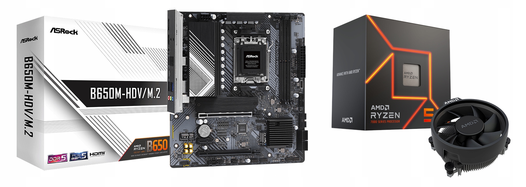 Zestaw Amd Ryzen 5 7400 ASRock B650M