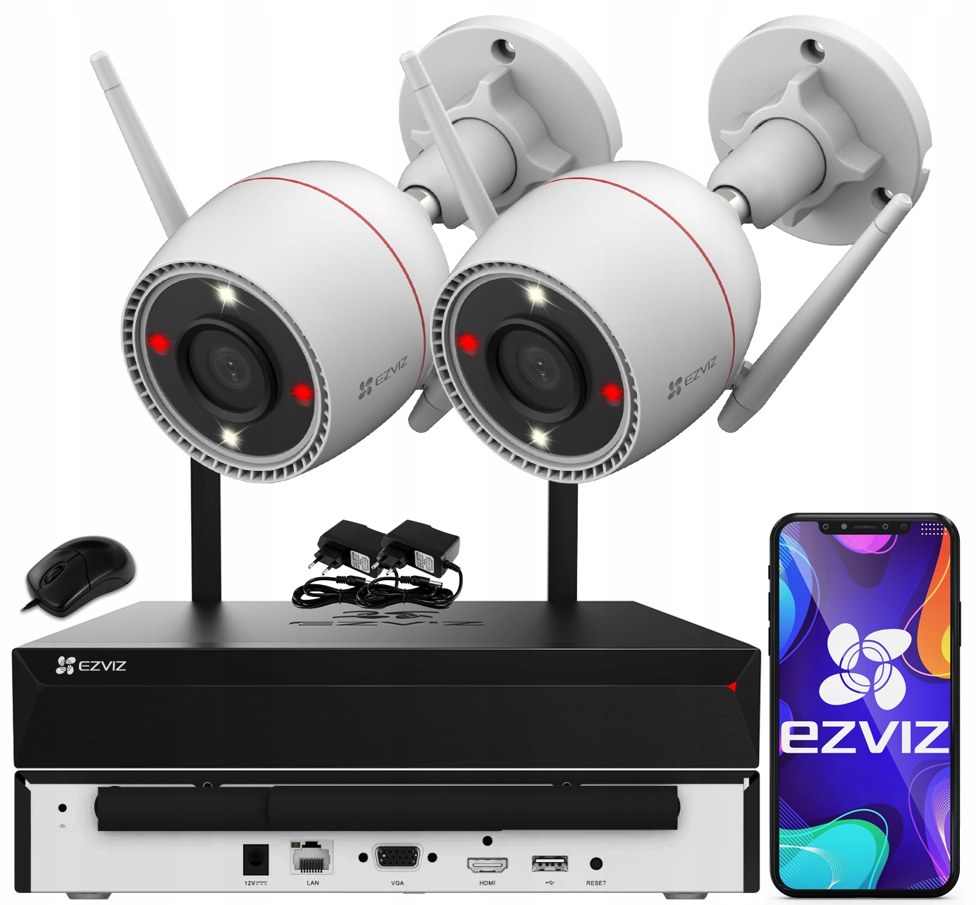 Sada monitorovania WiFi Ezviz 2x 5Mpx vonkajšia kamera WiFi rekordér
