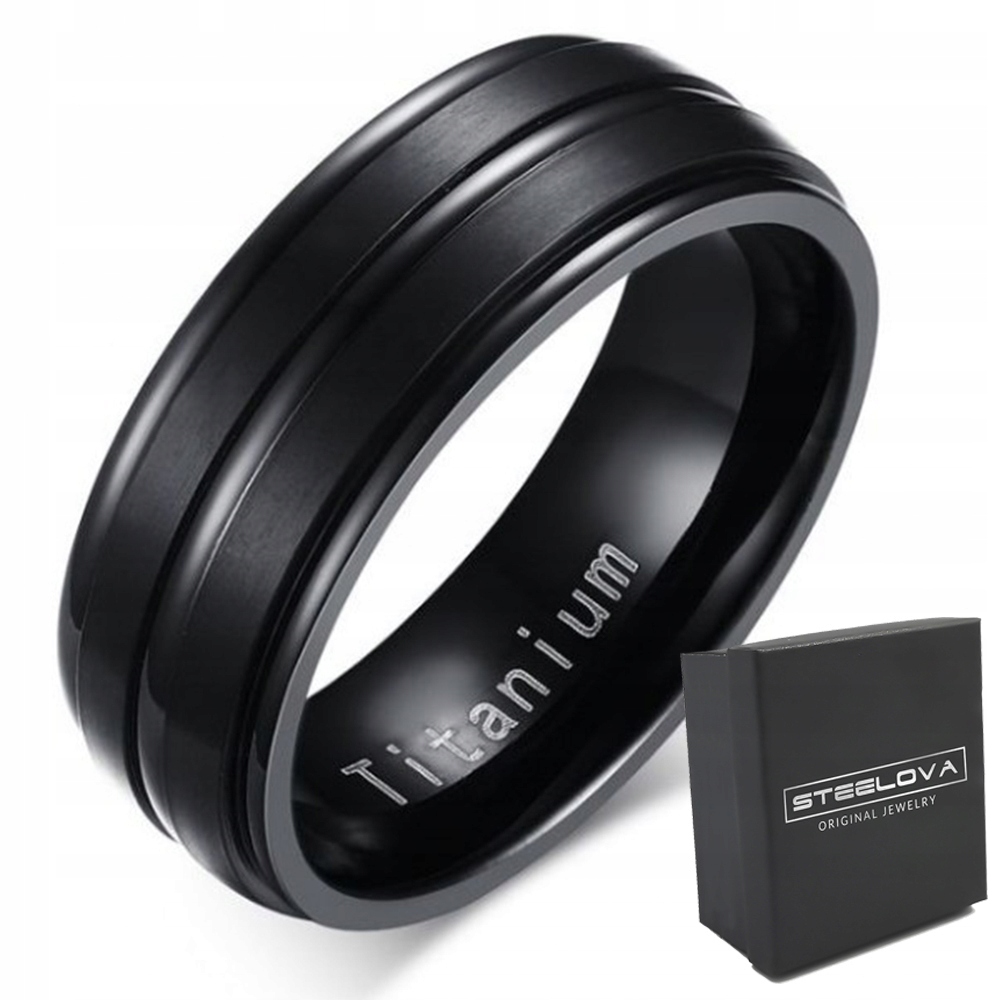 CZARNA OBRĄCZKA TYTANOWA TYTAN ROZMIAR 15