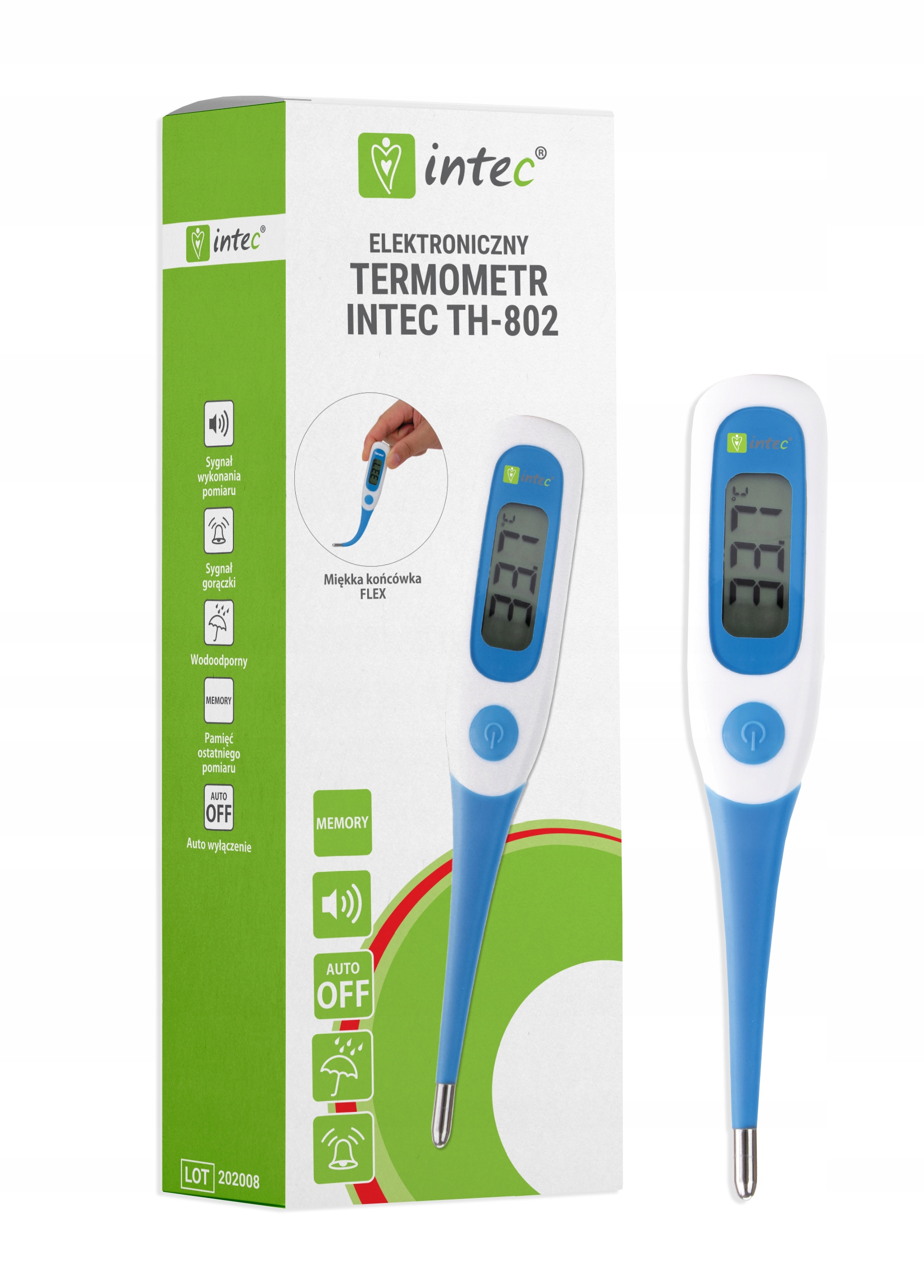 

Termometr elektroniczny dokładny flex Intec TH-802