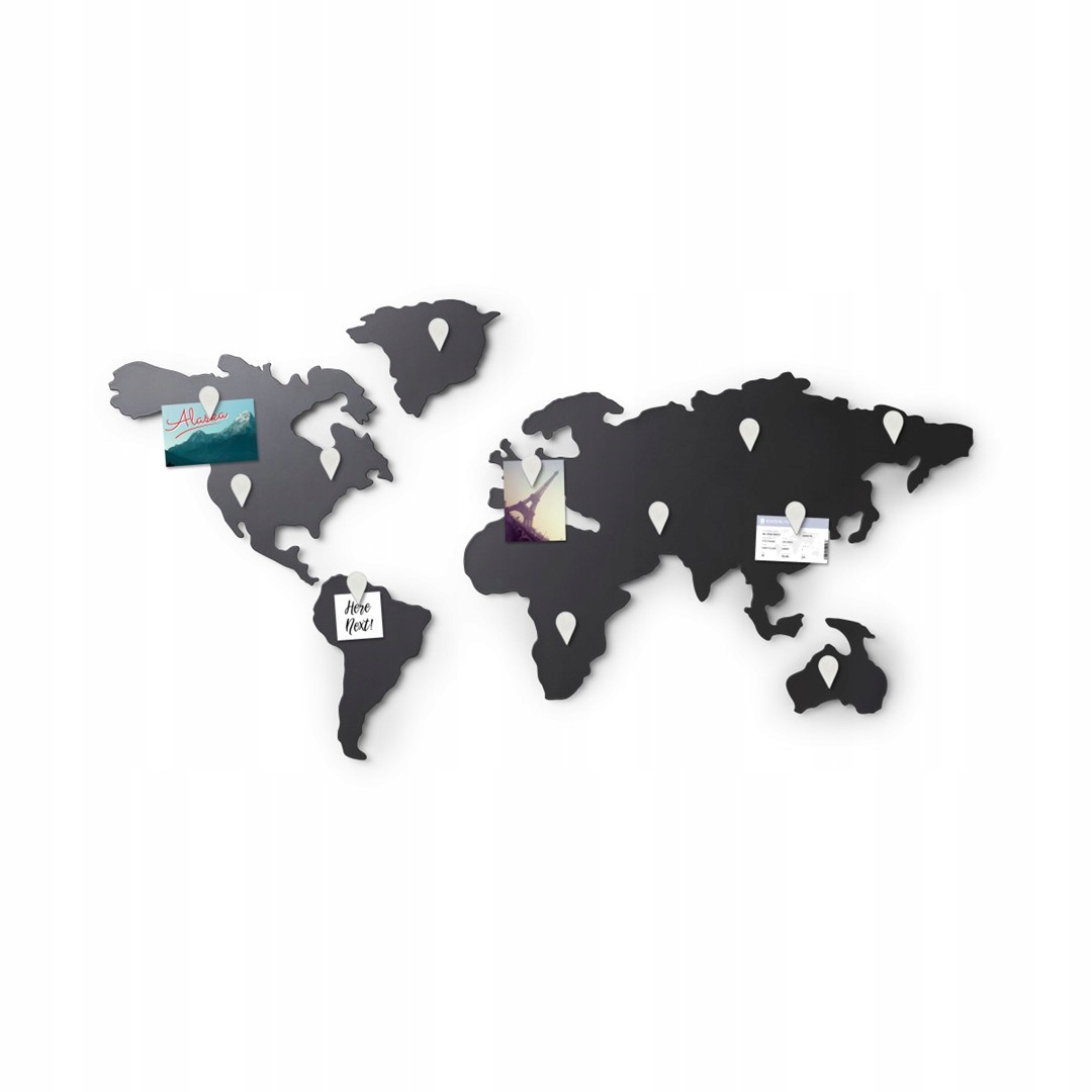 

Magnetyczna dekoracja ścienna mapa czarna
