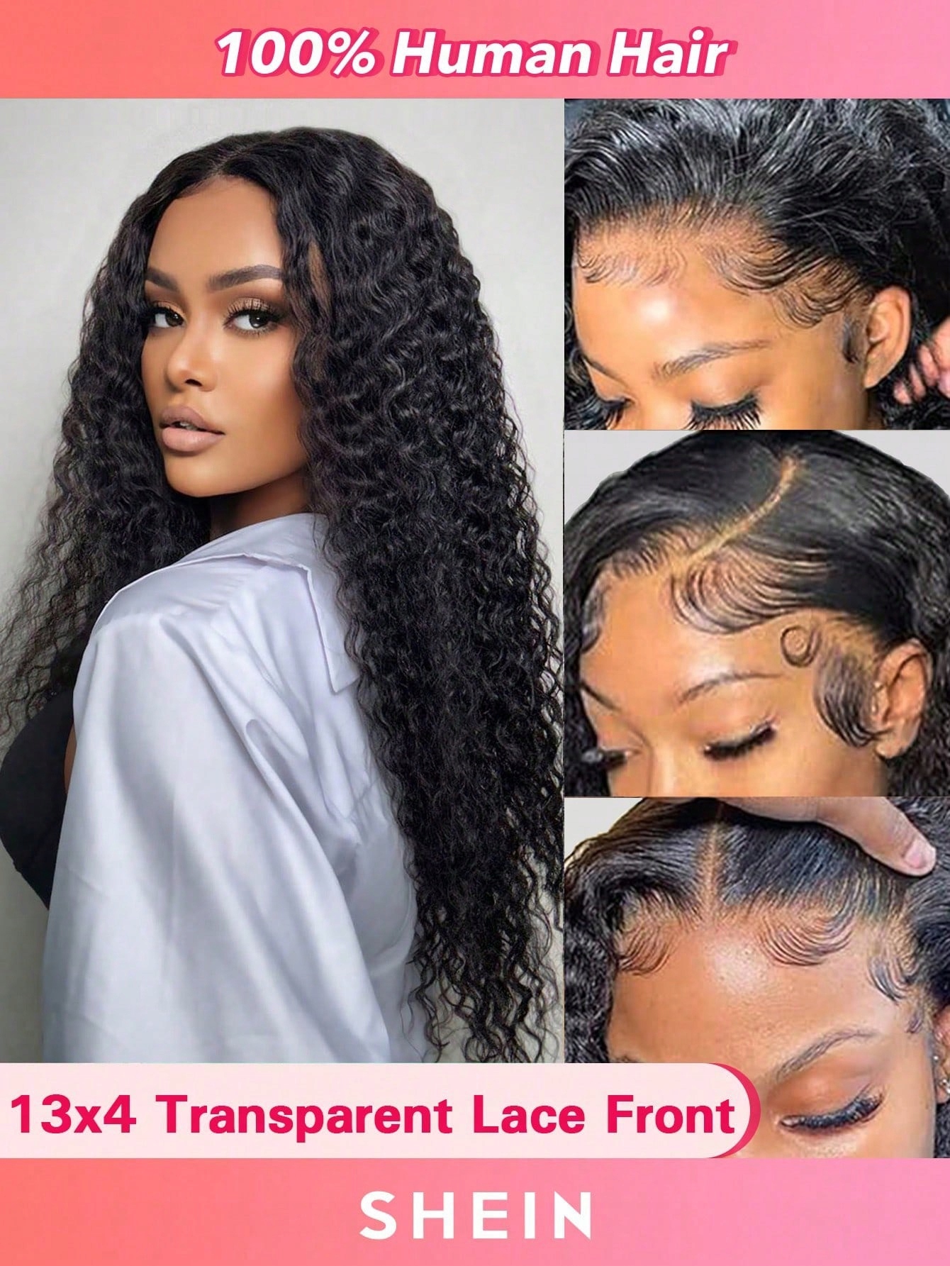 Shein Černá Paruka S Kudrnatými Vlasy